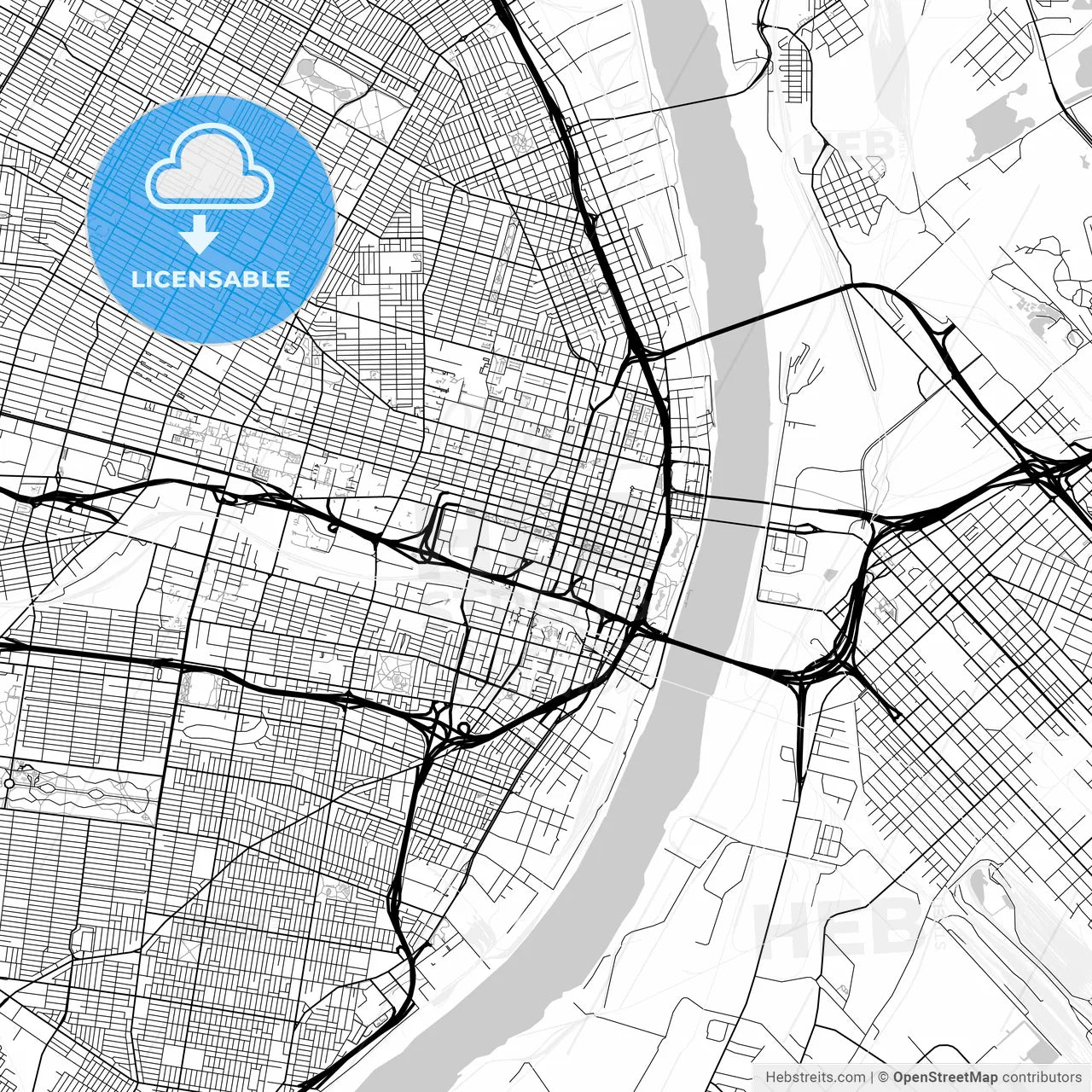 Map of St. Louis, Missouri