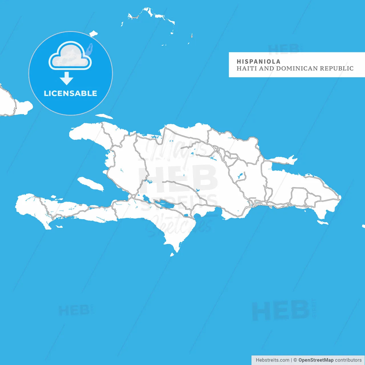 Map of Hispaniola Island