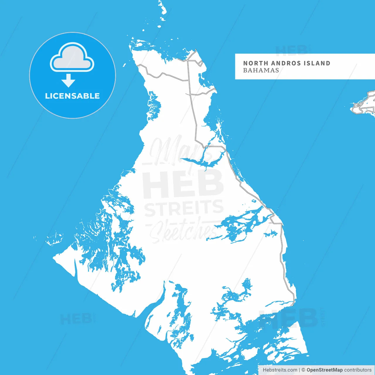 Map of North Andros Island