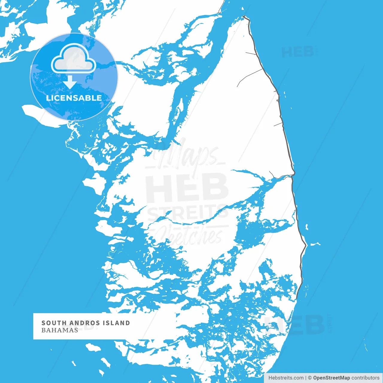 Map of South Andros Island