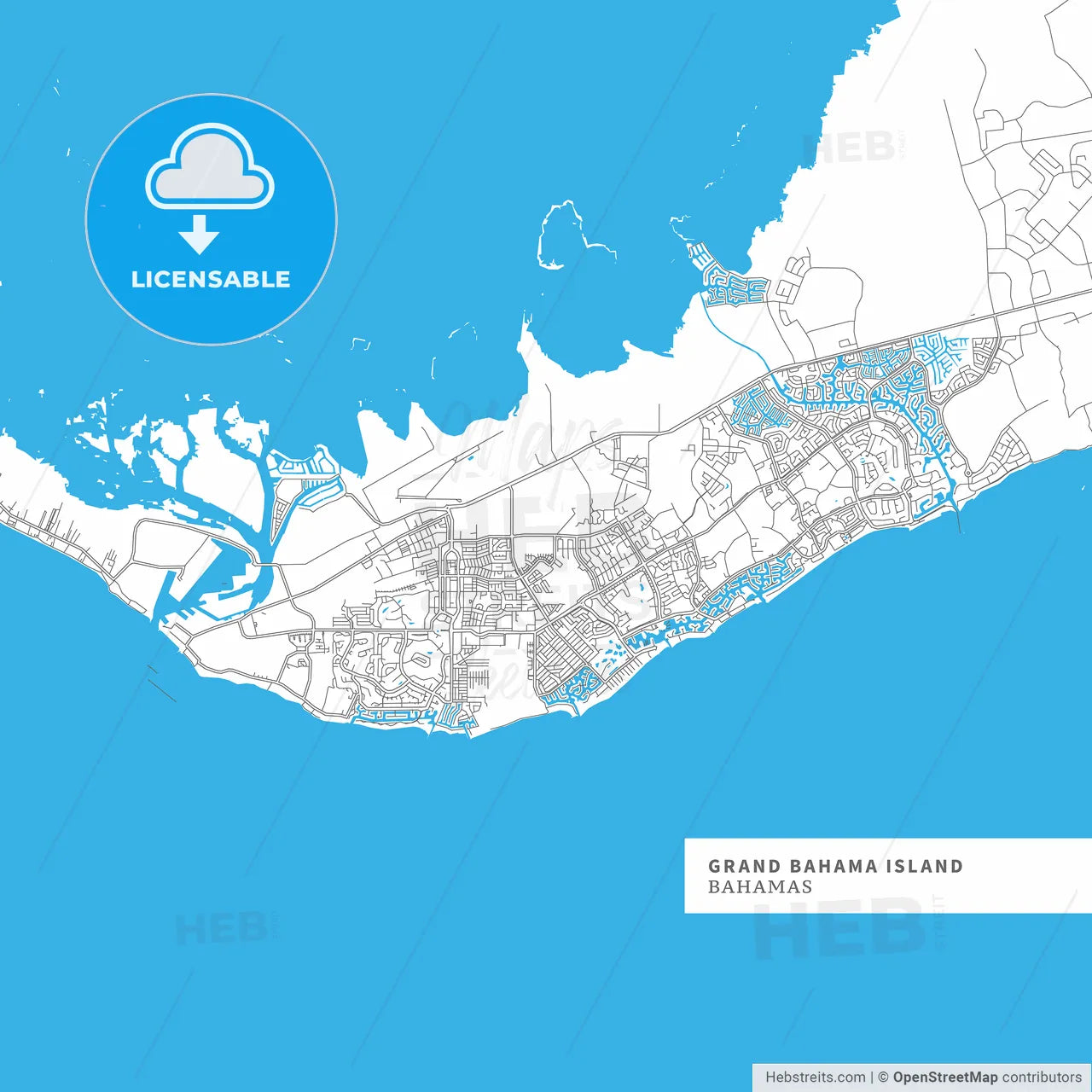 Map of Grand Bahama Island