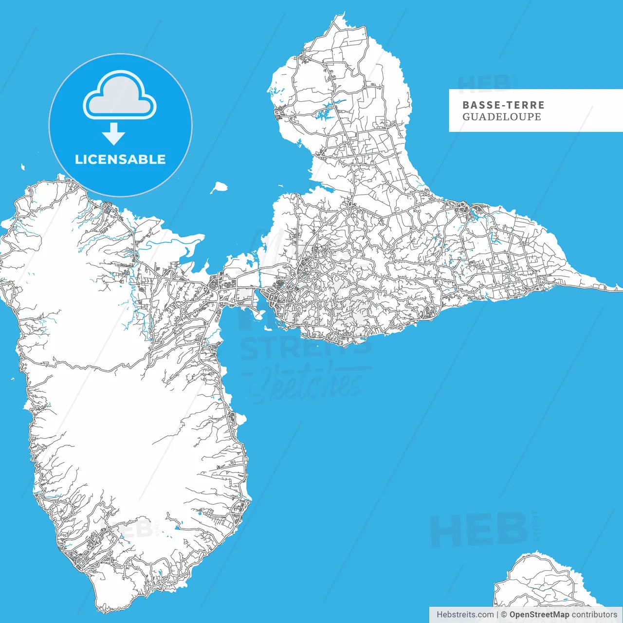 Map of Basse-Terre Island