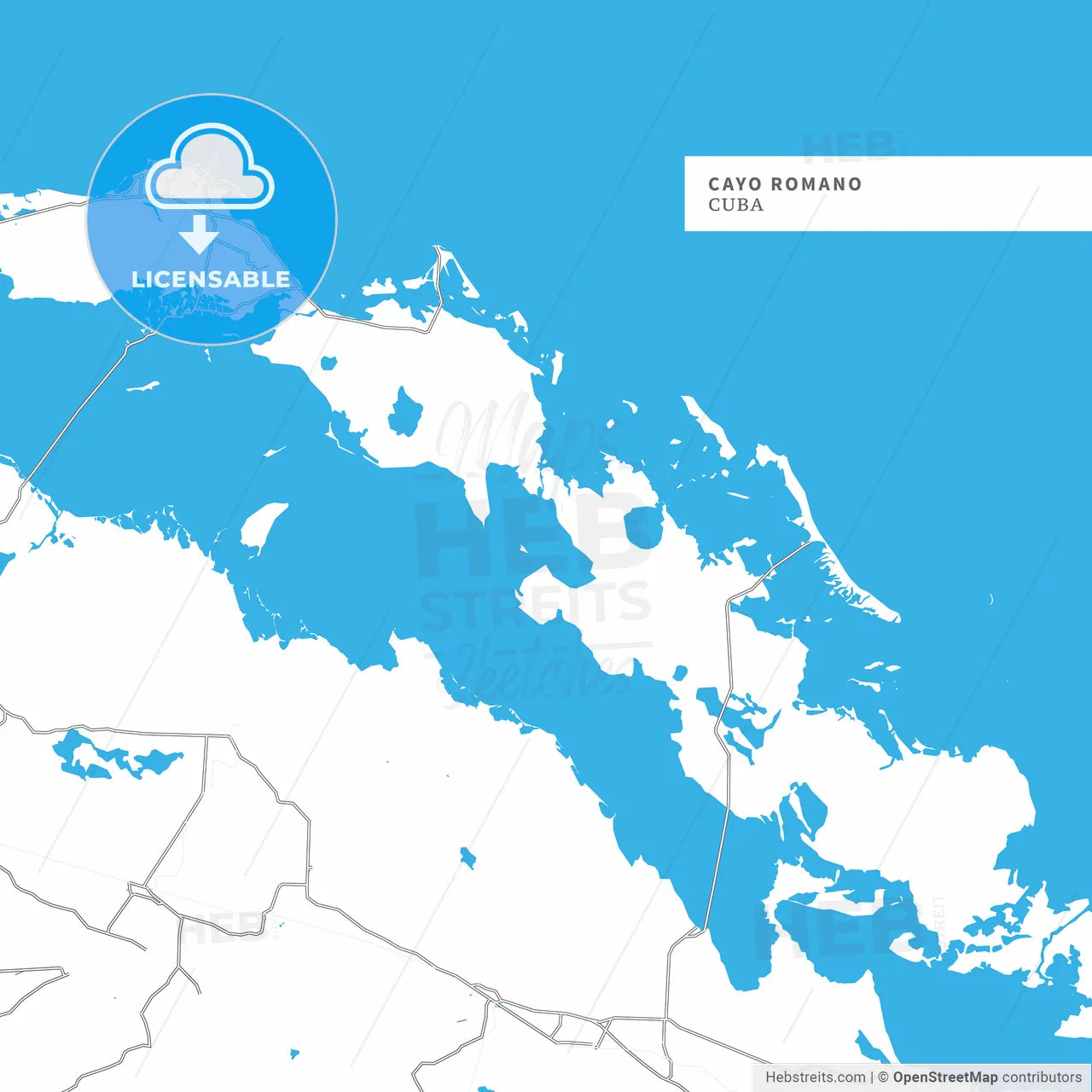 Map of Cayo Romano Island