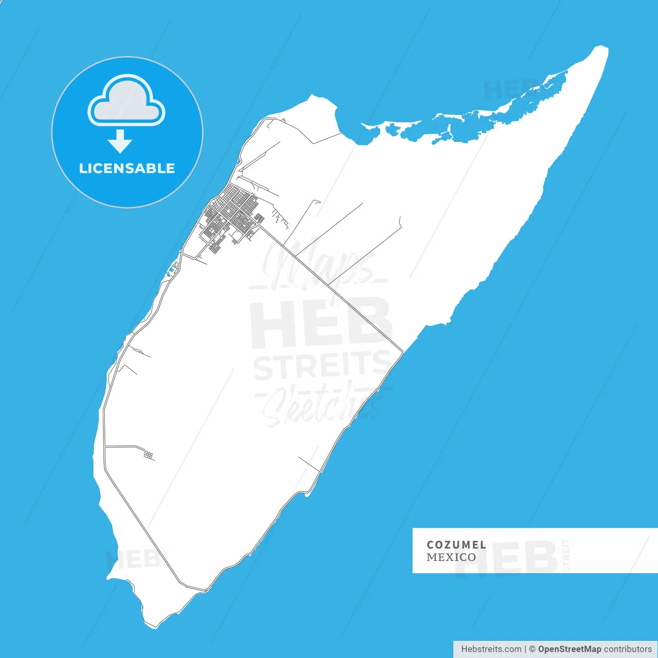 Map of Cozumel Island