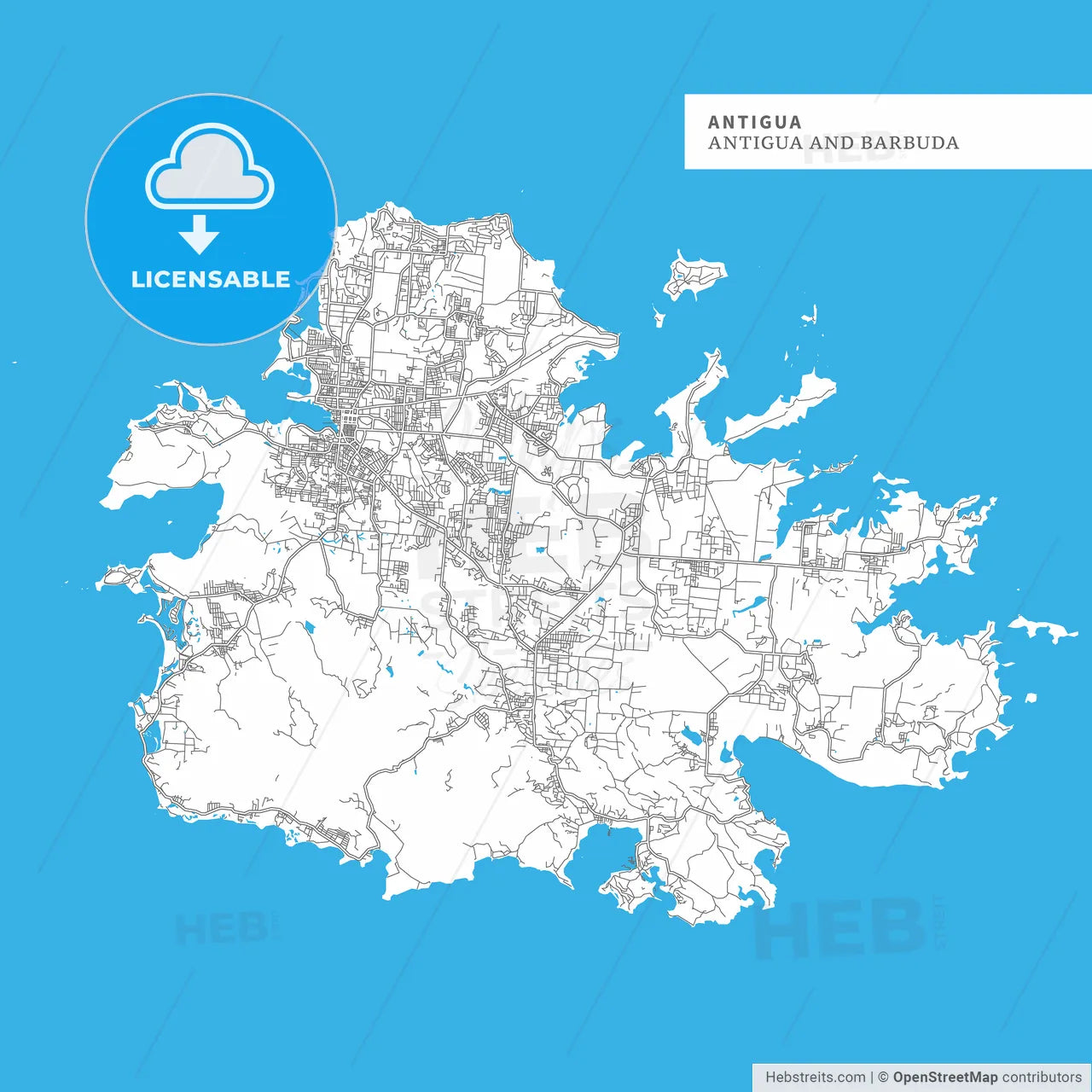 Map of Antigua Island
