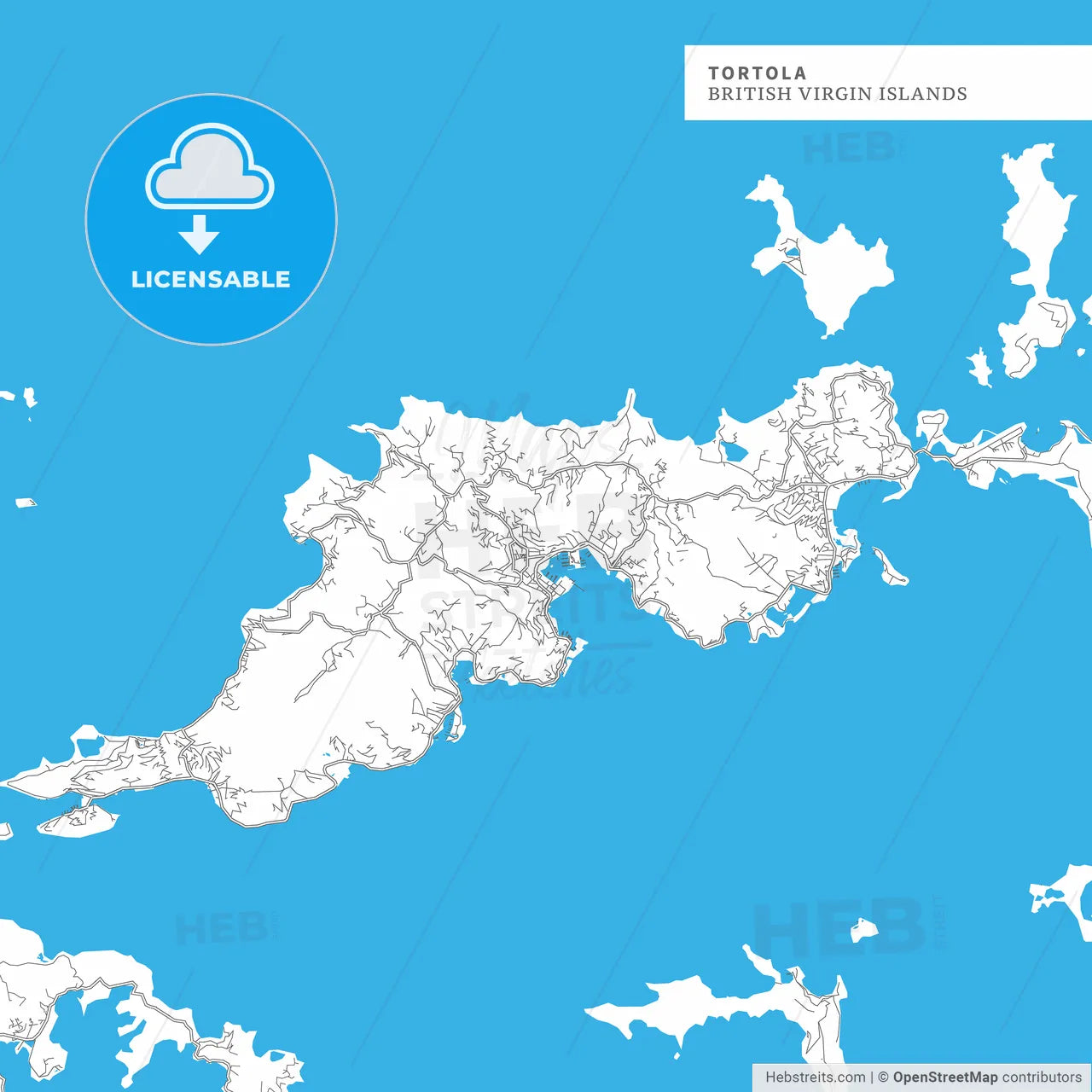 Map of Tortola Island