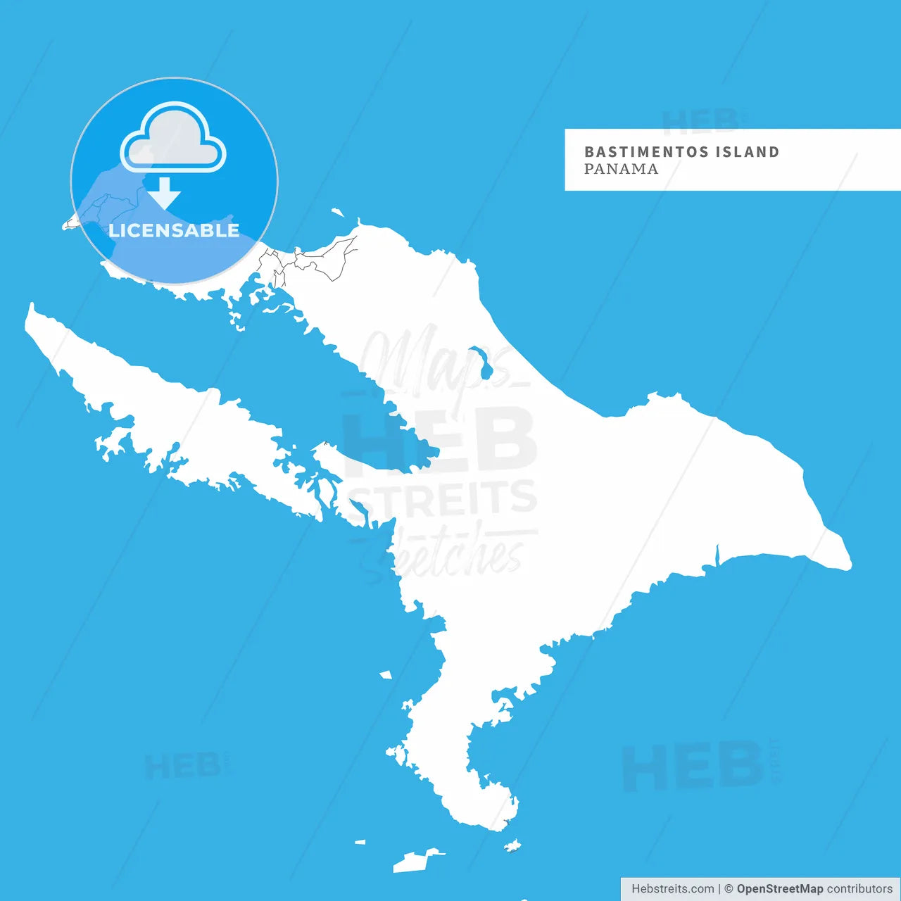Map of Bastimentos Island Island