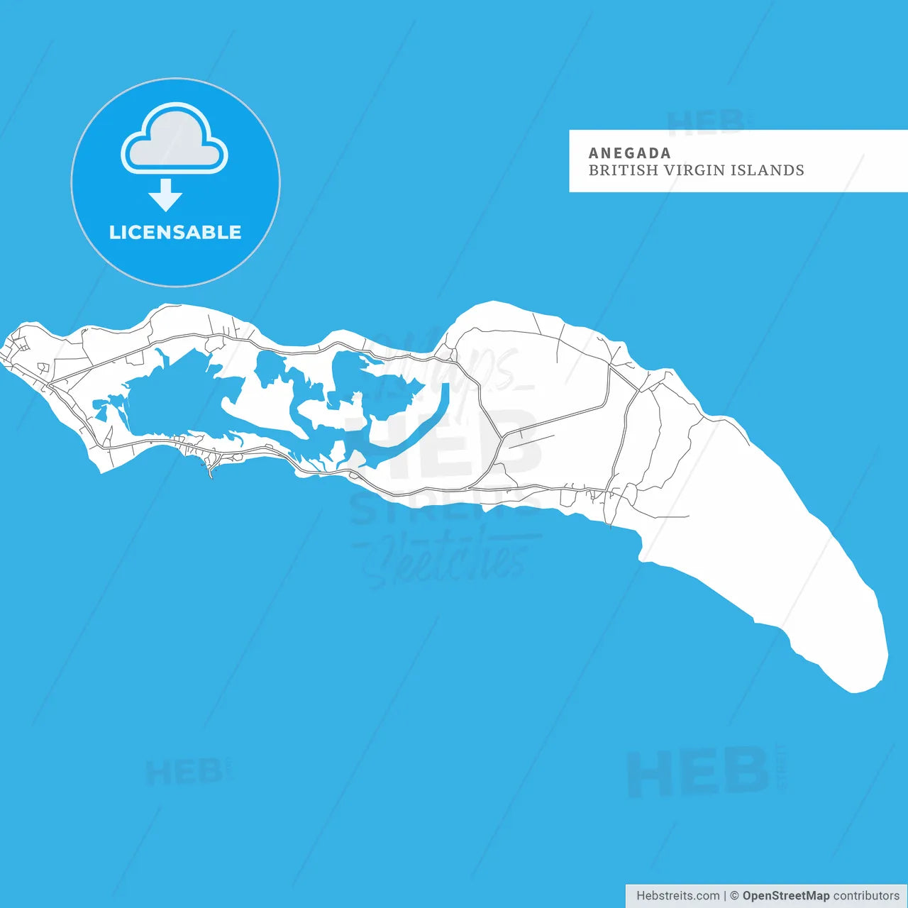 Map of Anegada Island