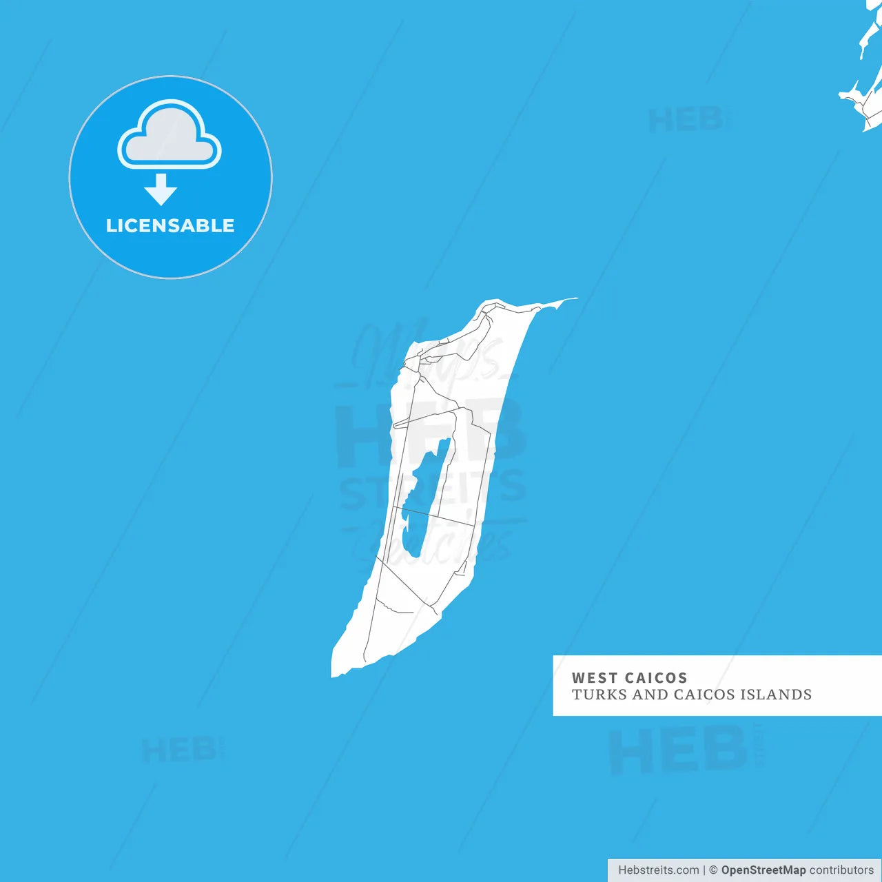 Map of West Caicos Island