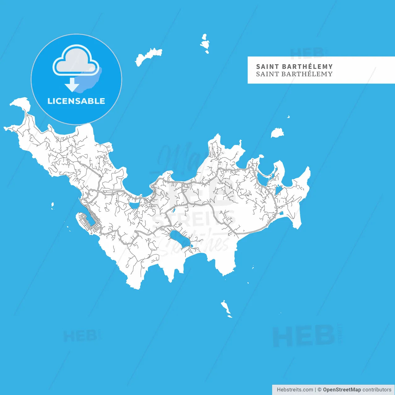 Map of Saint Barthélemy Island