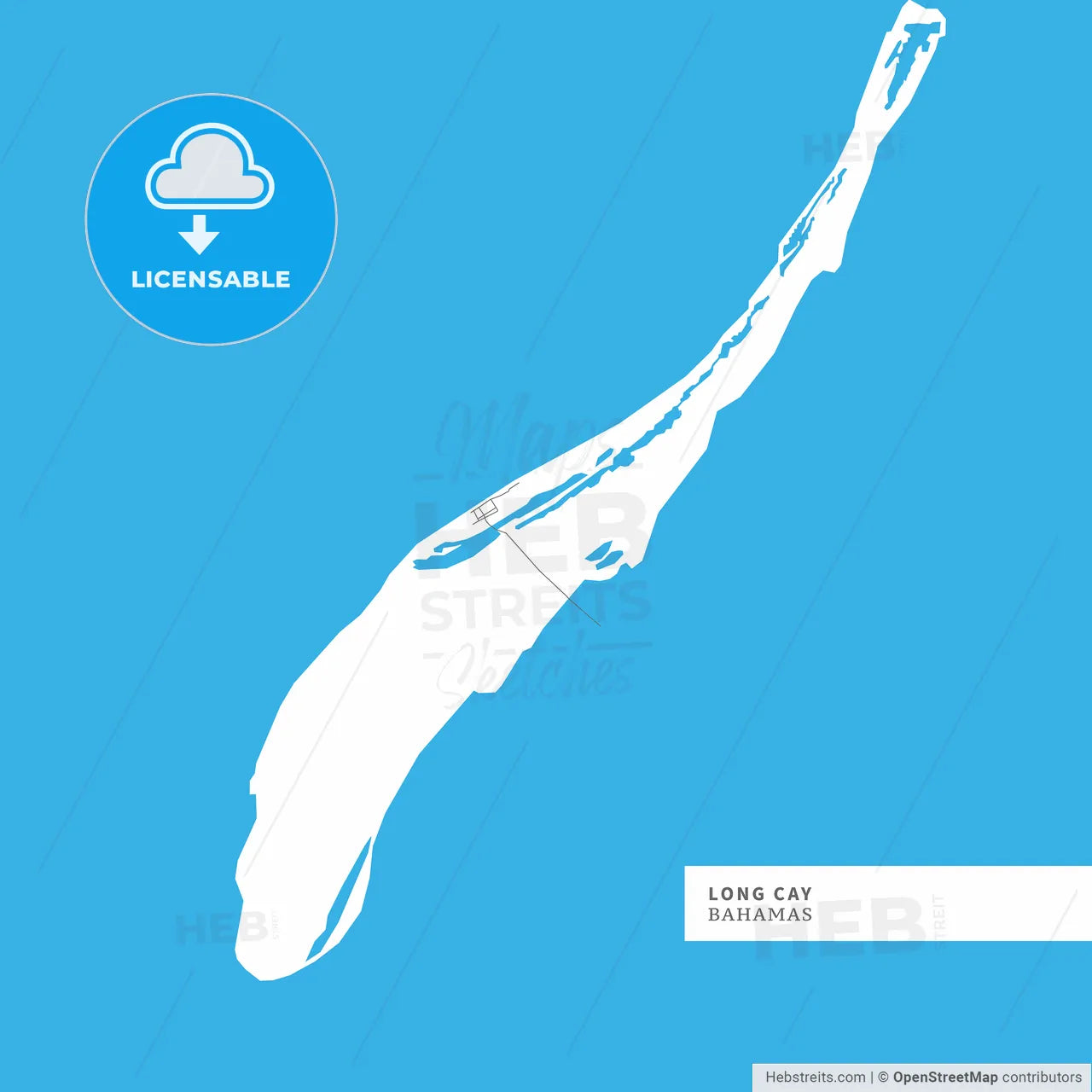 Map of Long Cay Island