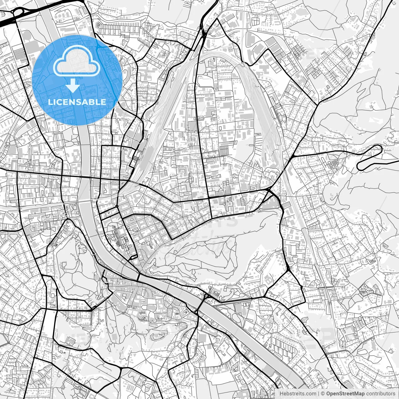 Downtown map of Salzburg, Austria