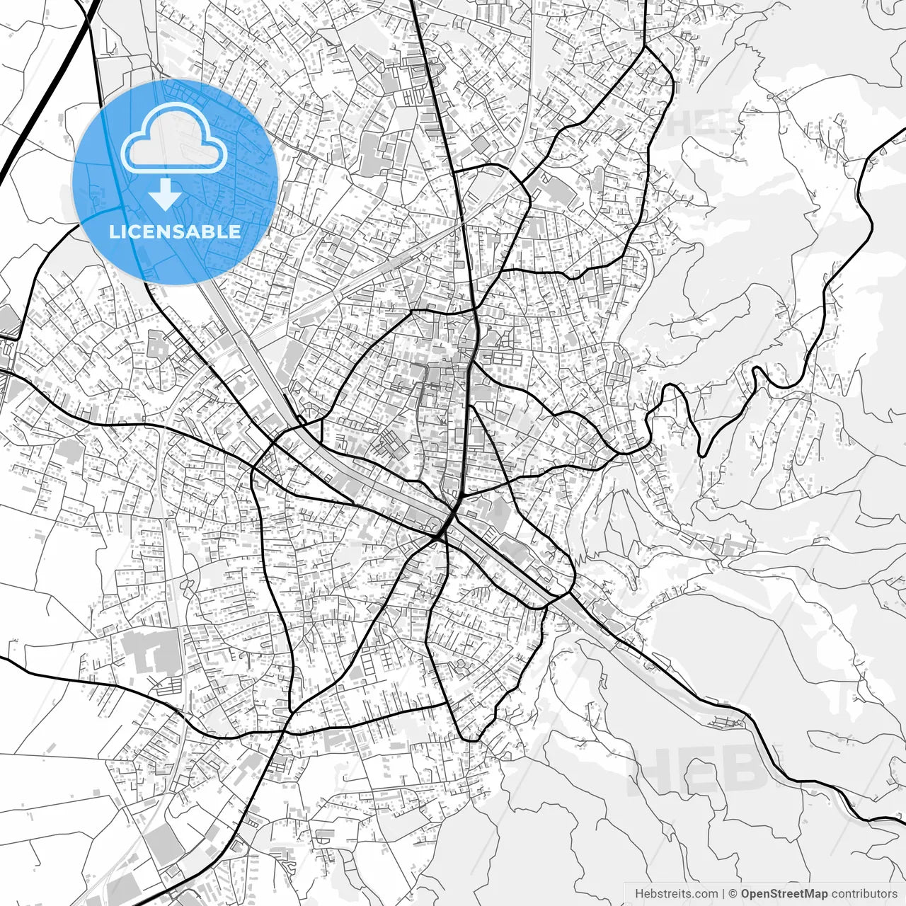 Downtown map of Dornbirn, Austria