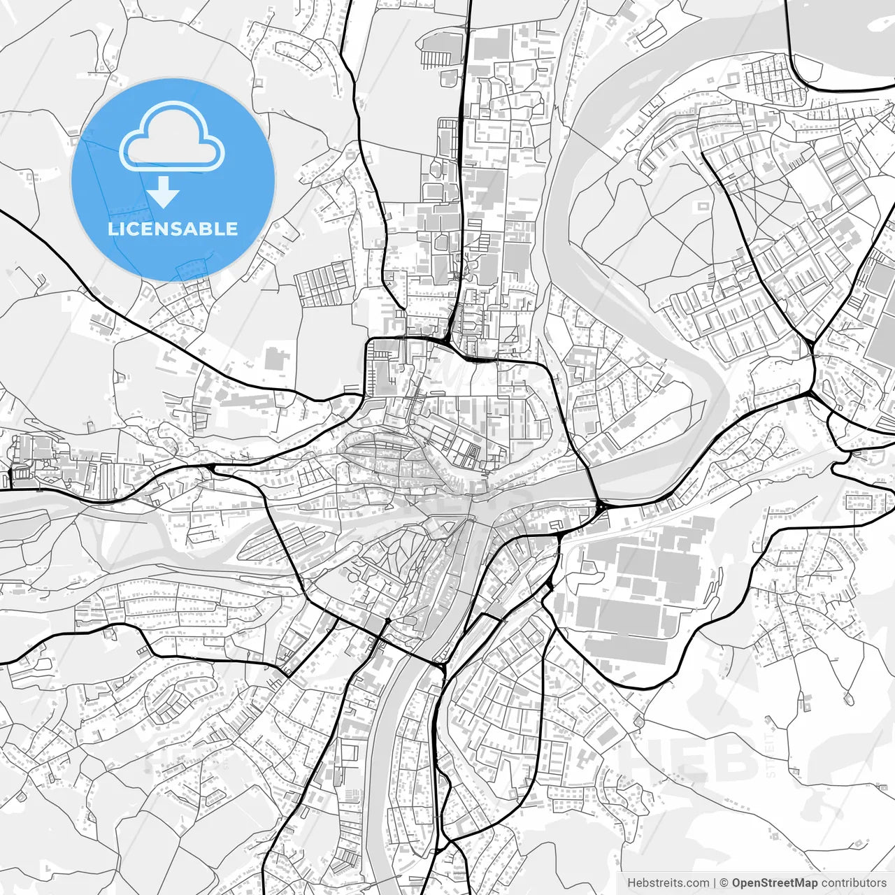 Downtown map of Steyr, Austria
