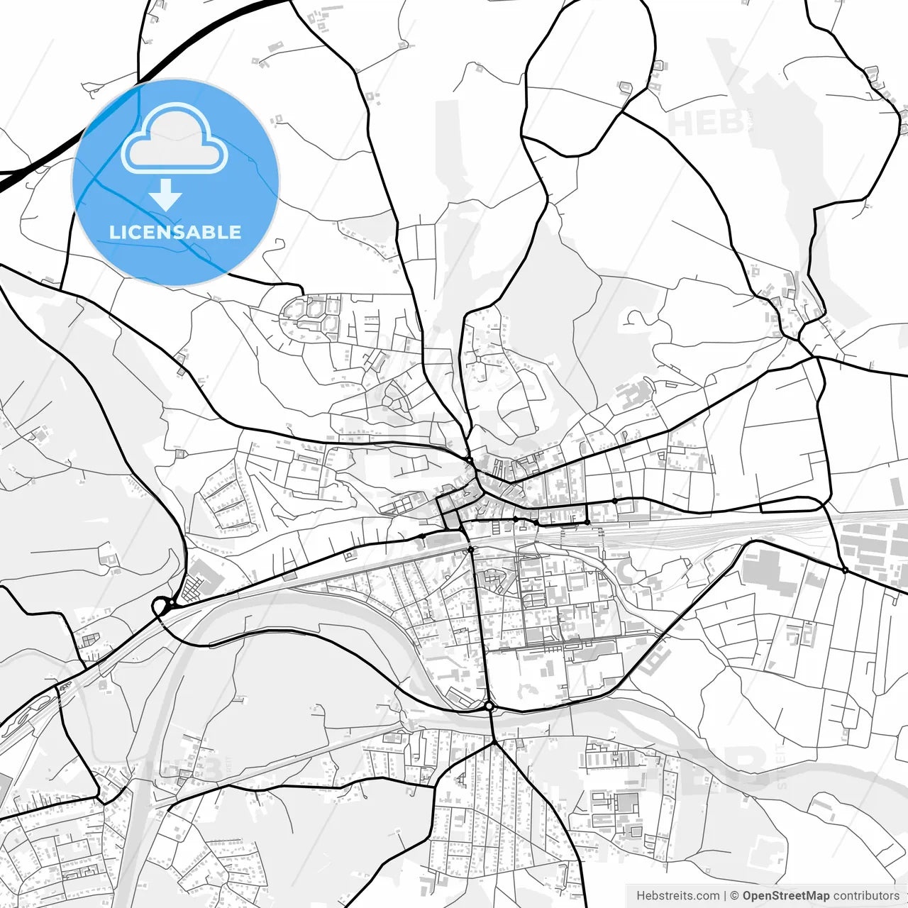 Downtown map of Amstetten, Austria
