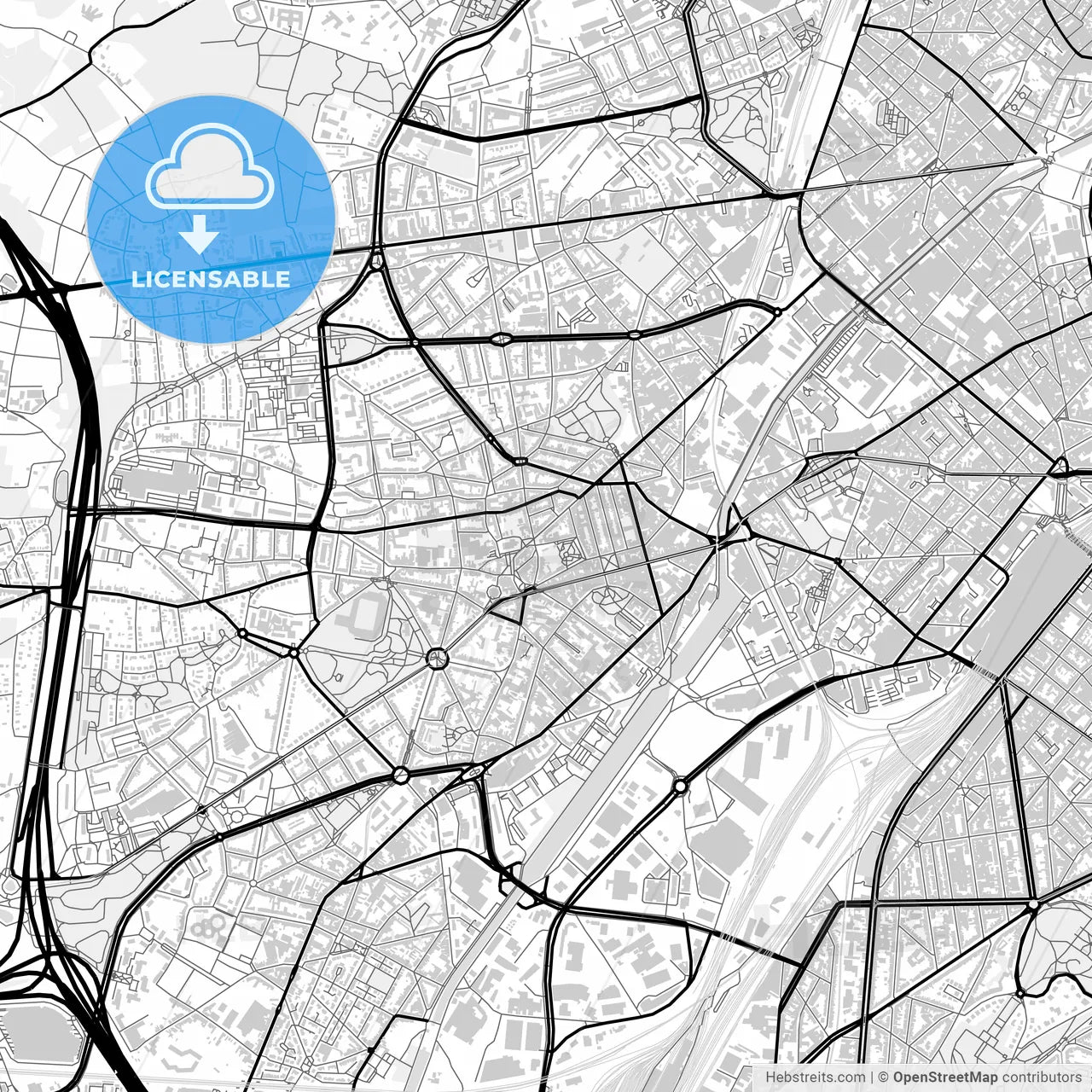 Downtown map of Anderlecht, Belgium