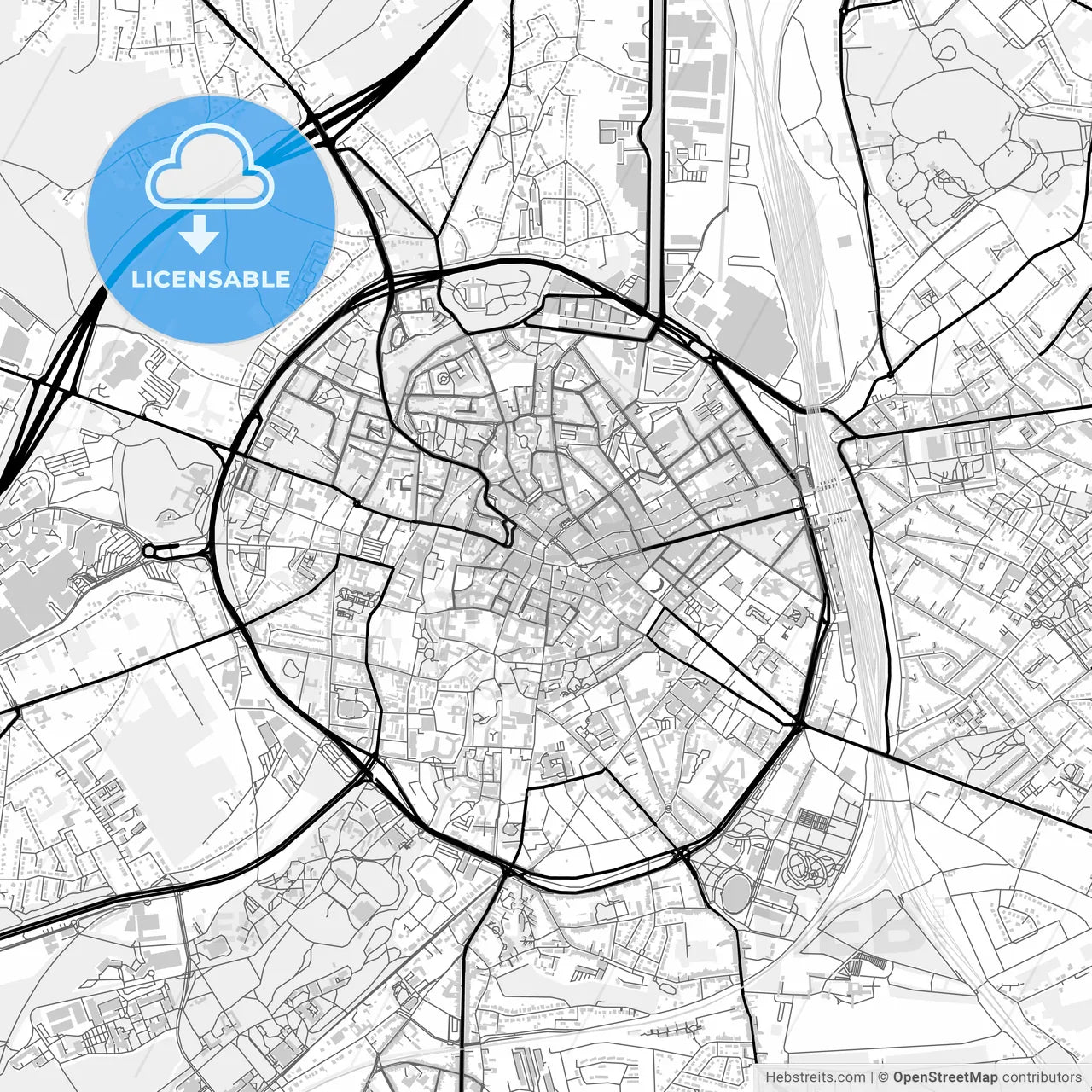 Downtown map of Leuven, Belgium