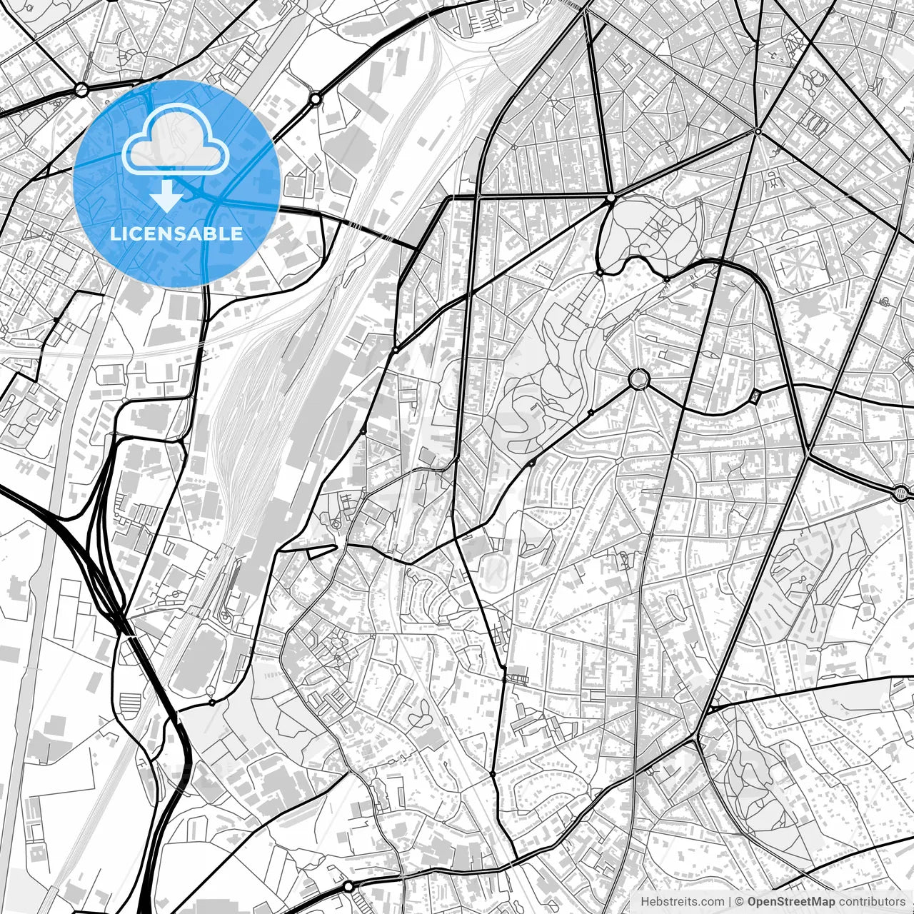 Downtown map of Forest, Belgium