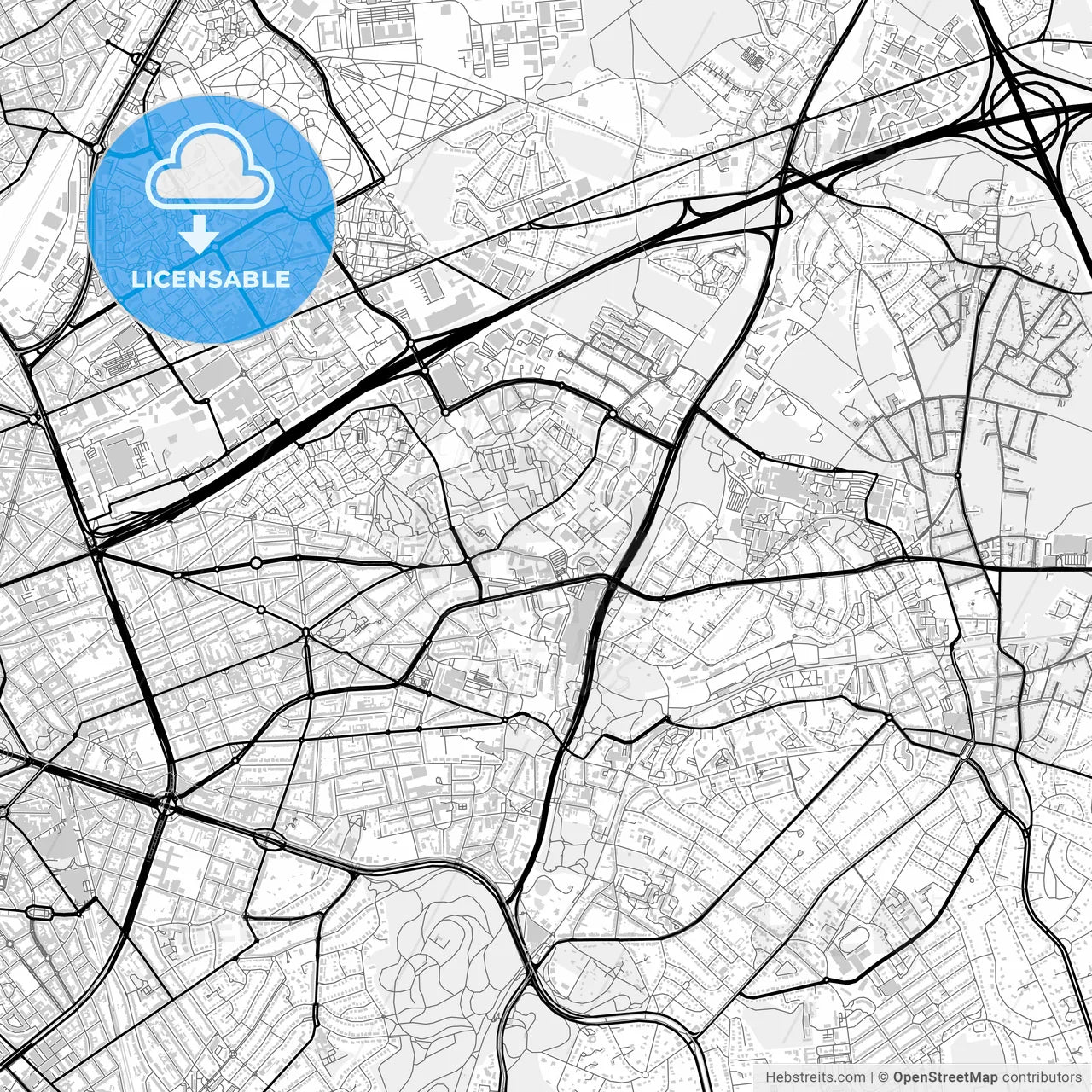 Downtown map of Woluwe-Saint-Lambert, Belgium