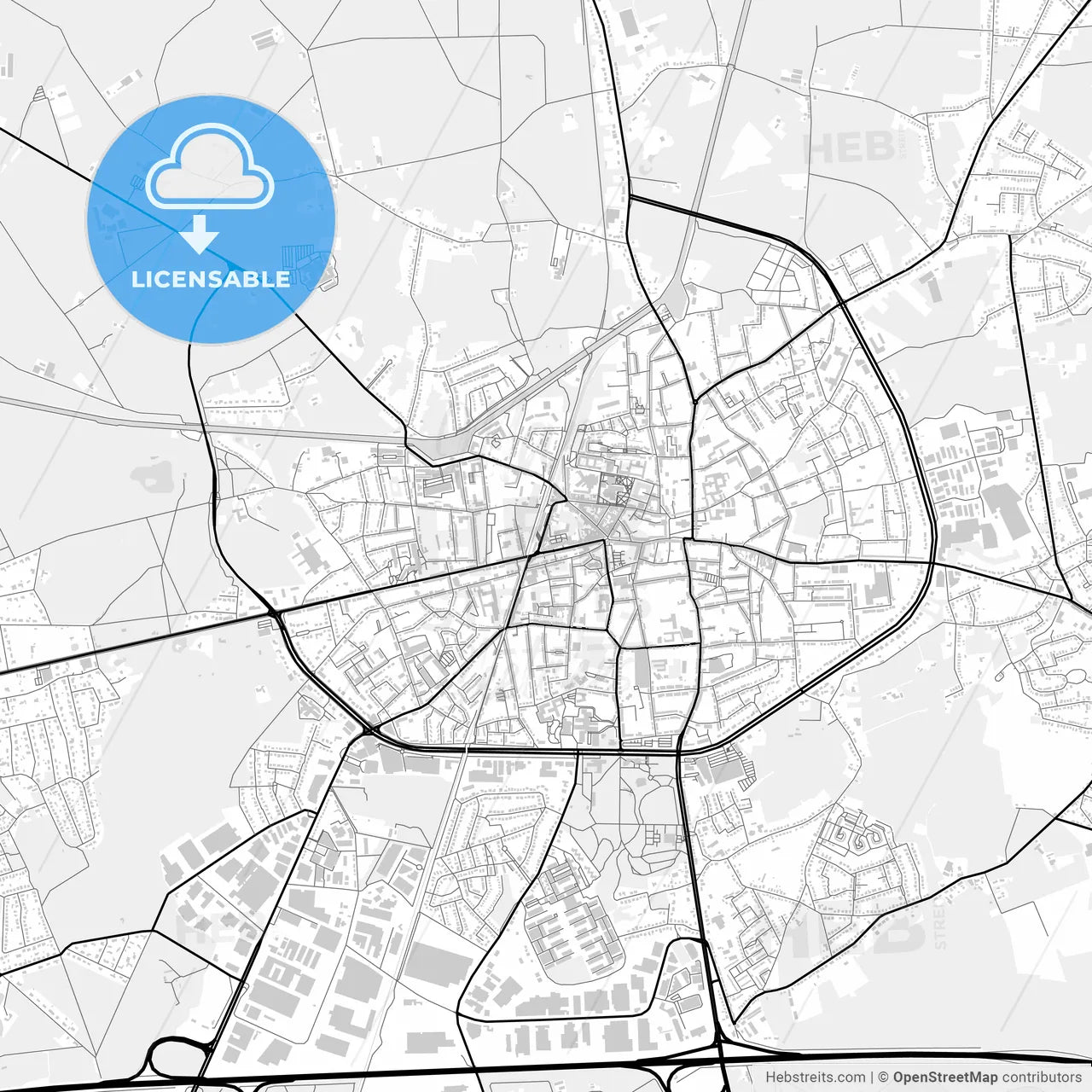 Downtown map of Turnhout, Belgium