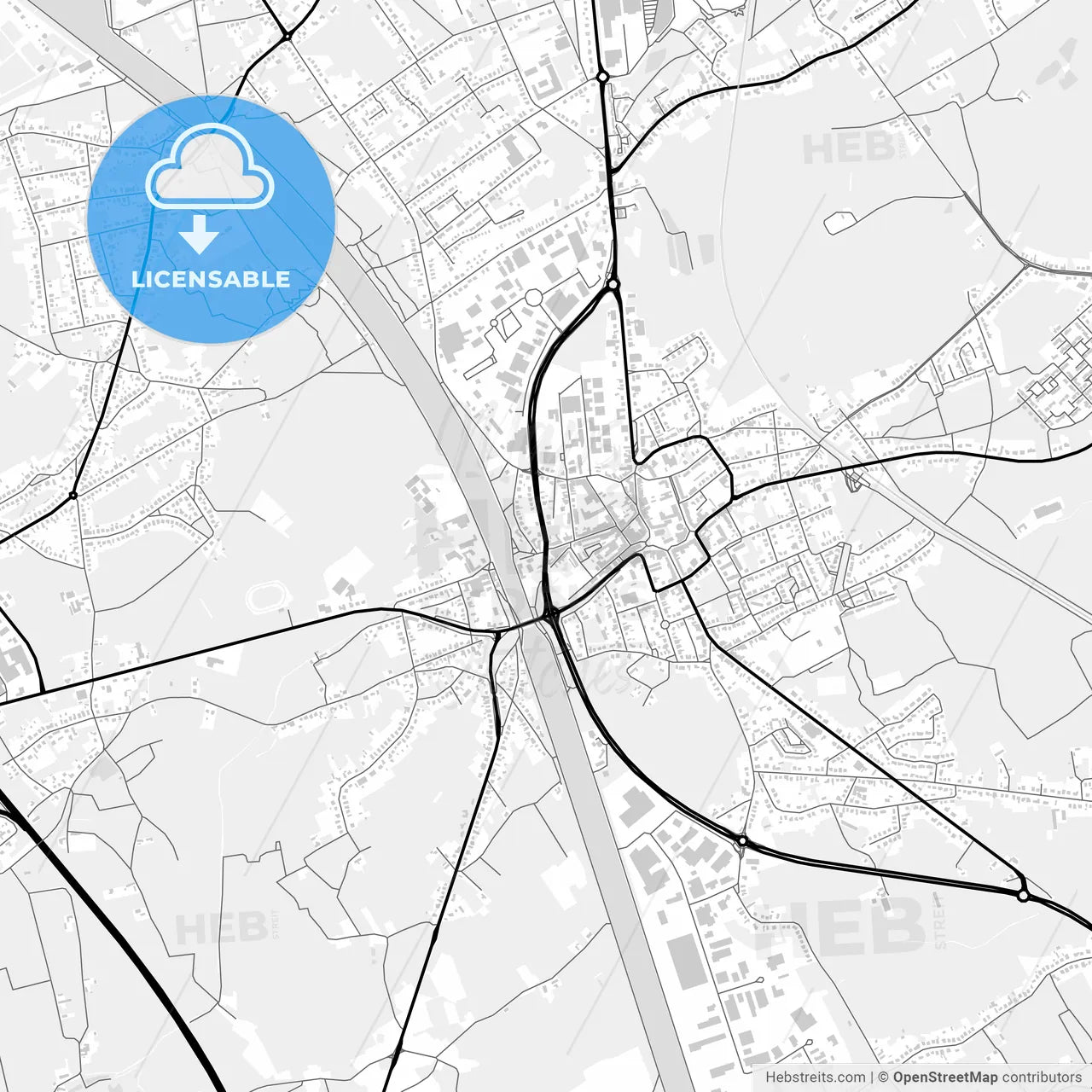 Downtown map of Beringen, Belgium