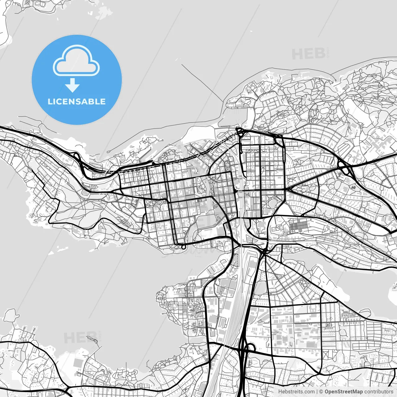Downtown map of Tampere, Finland