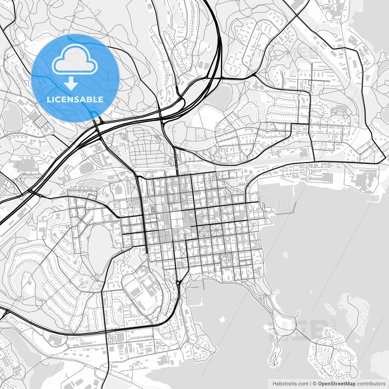 Downtown map of Kuopio, Finland