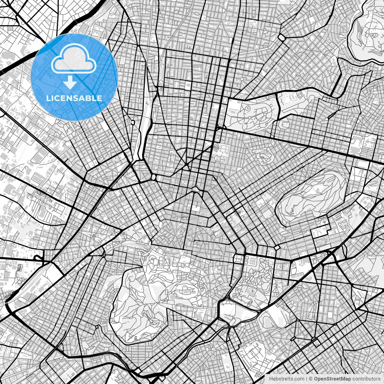 Downtown map of Athens, Greece