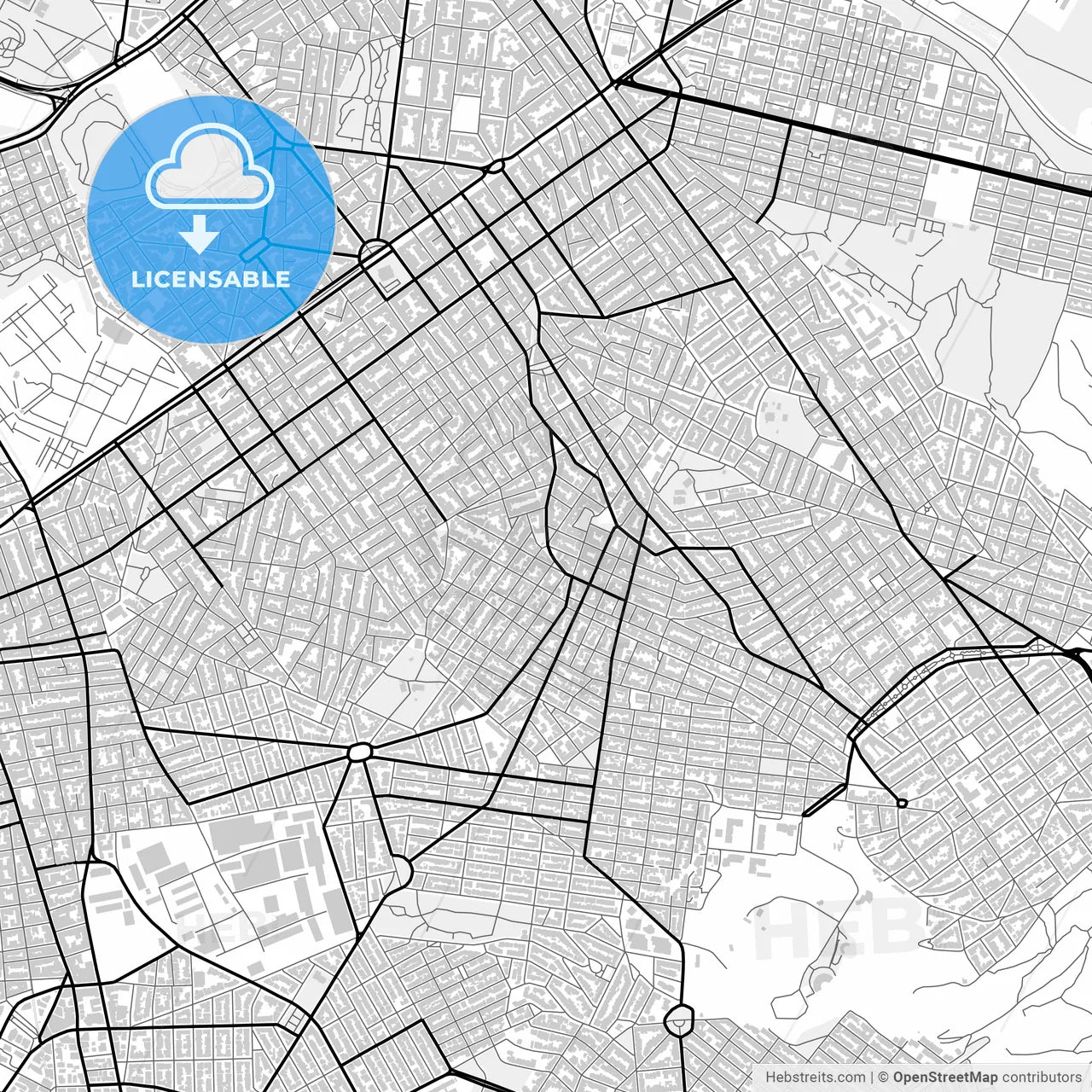 Downtown map of Vyronas, Greece