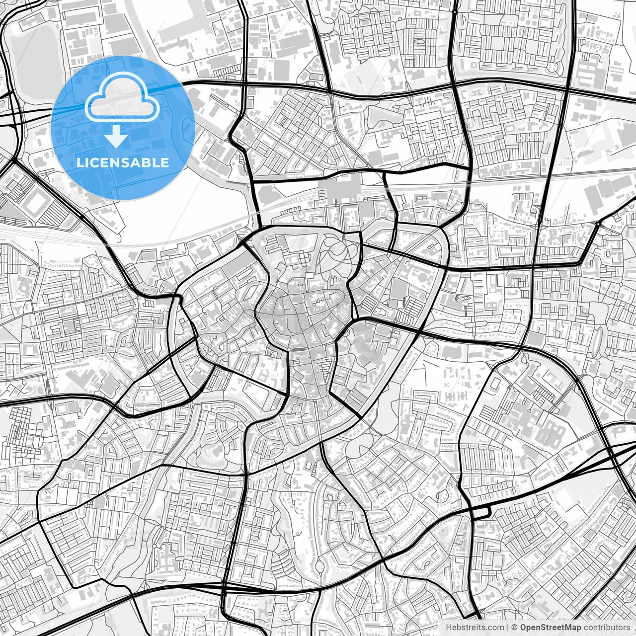 Downtown map of Breda, Netherlands