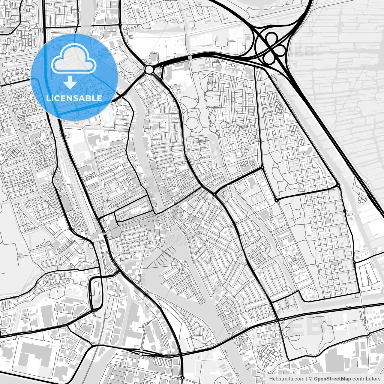 Downtown map of Zaandam, Netherlands