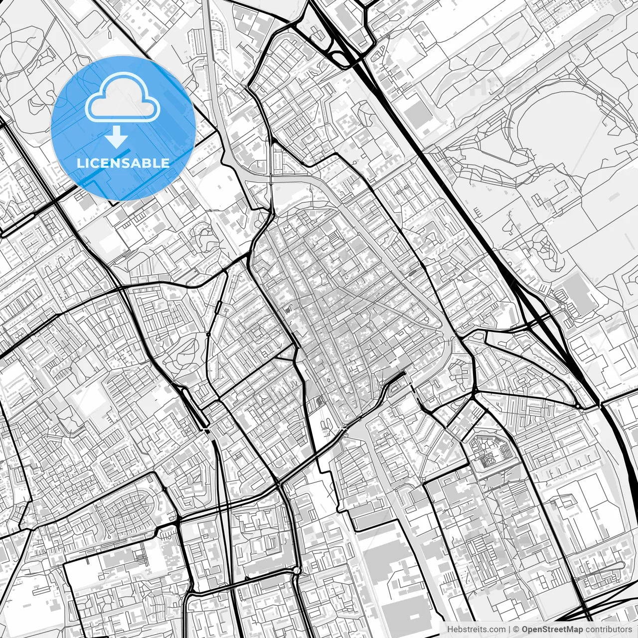 Downtown map of Delft, Netherlands