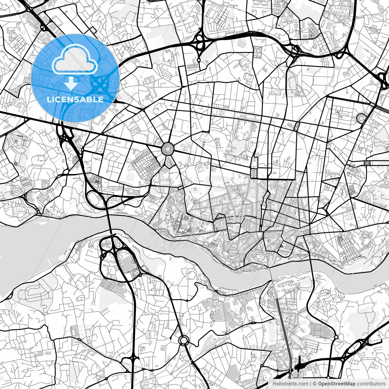 Downtown map of Porto, Portugal