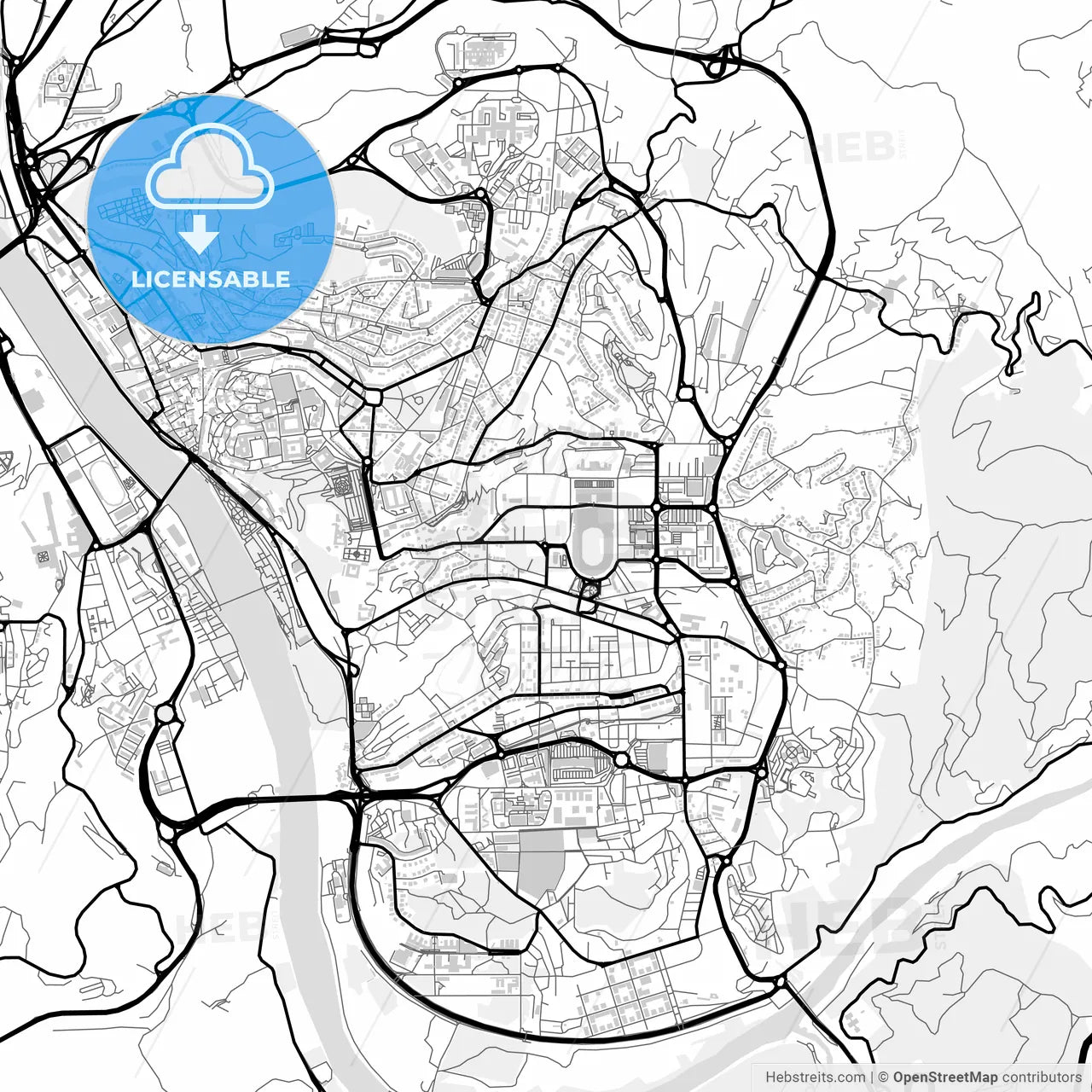 Downtown map of Coimbra, Portugal