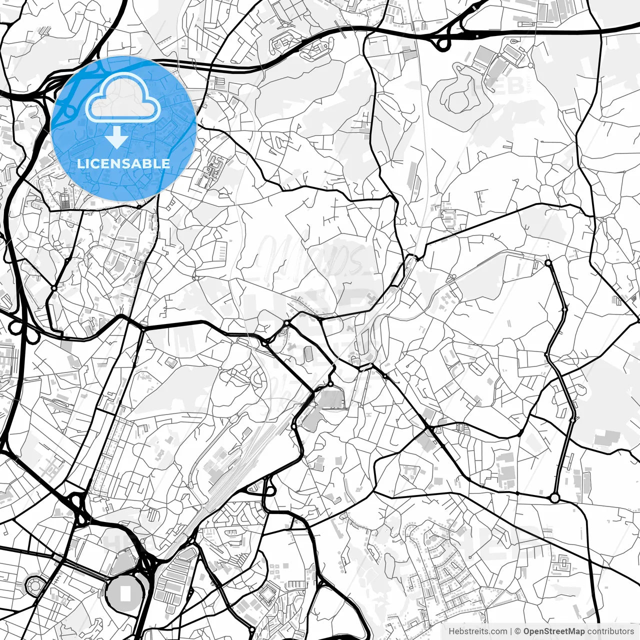Downtown map of Rio Tinto, Portugal