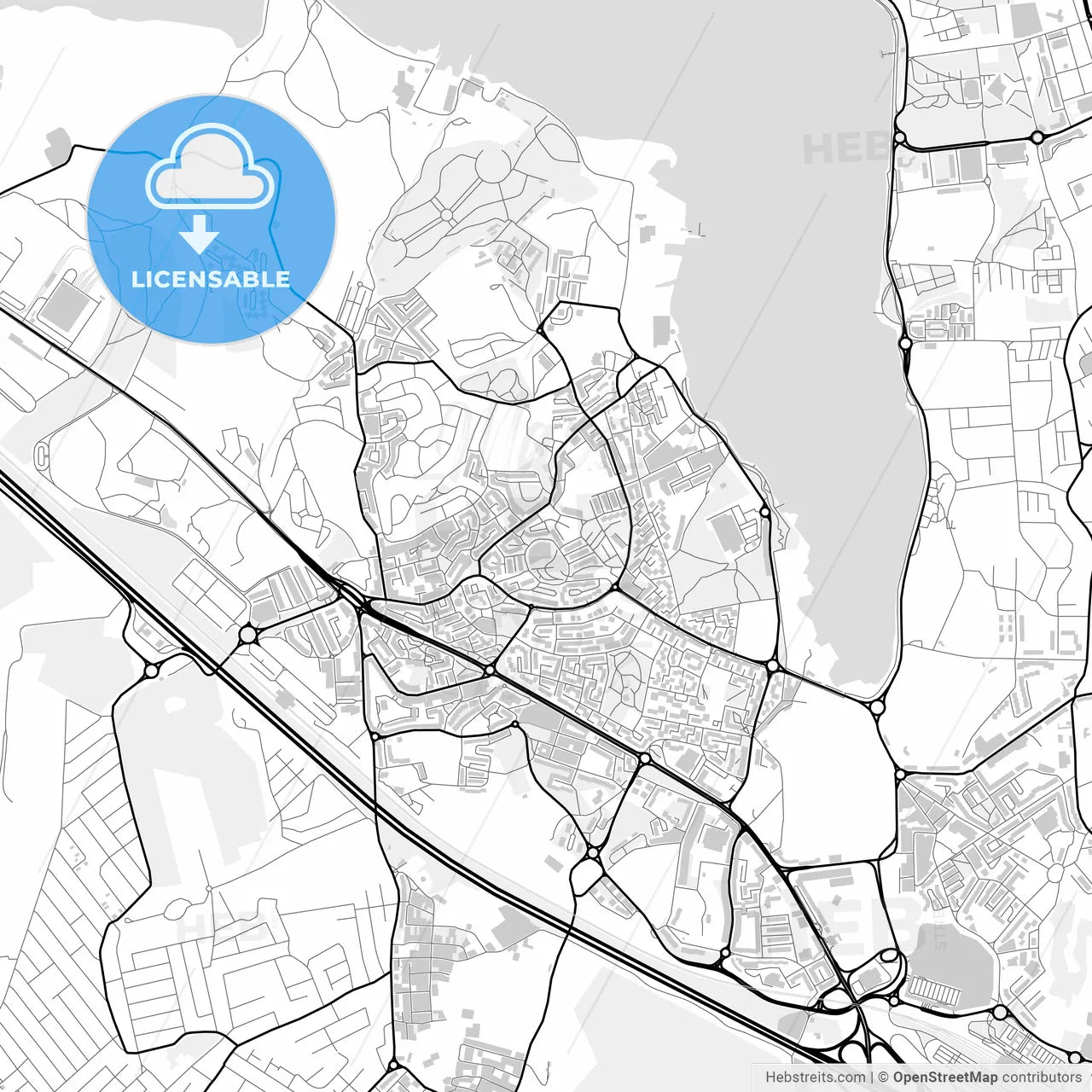 Downtown map of Amora, Portugal