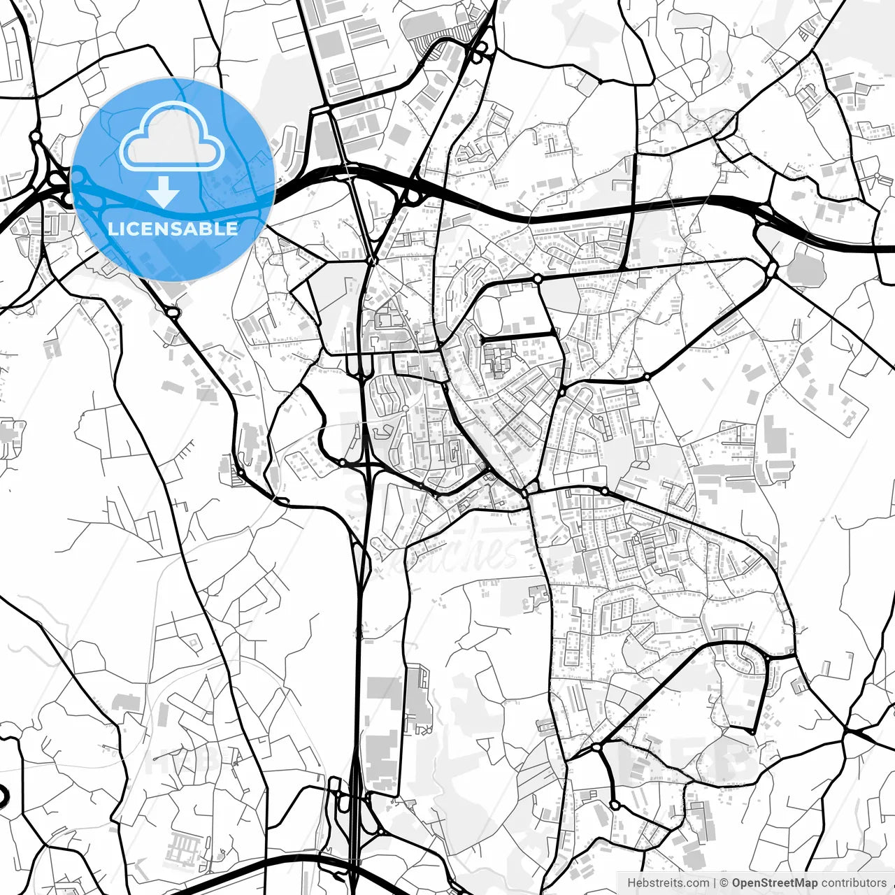 Downtown map of Maia, Portugal