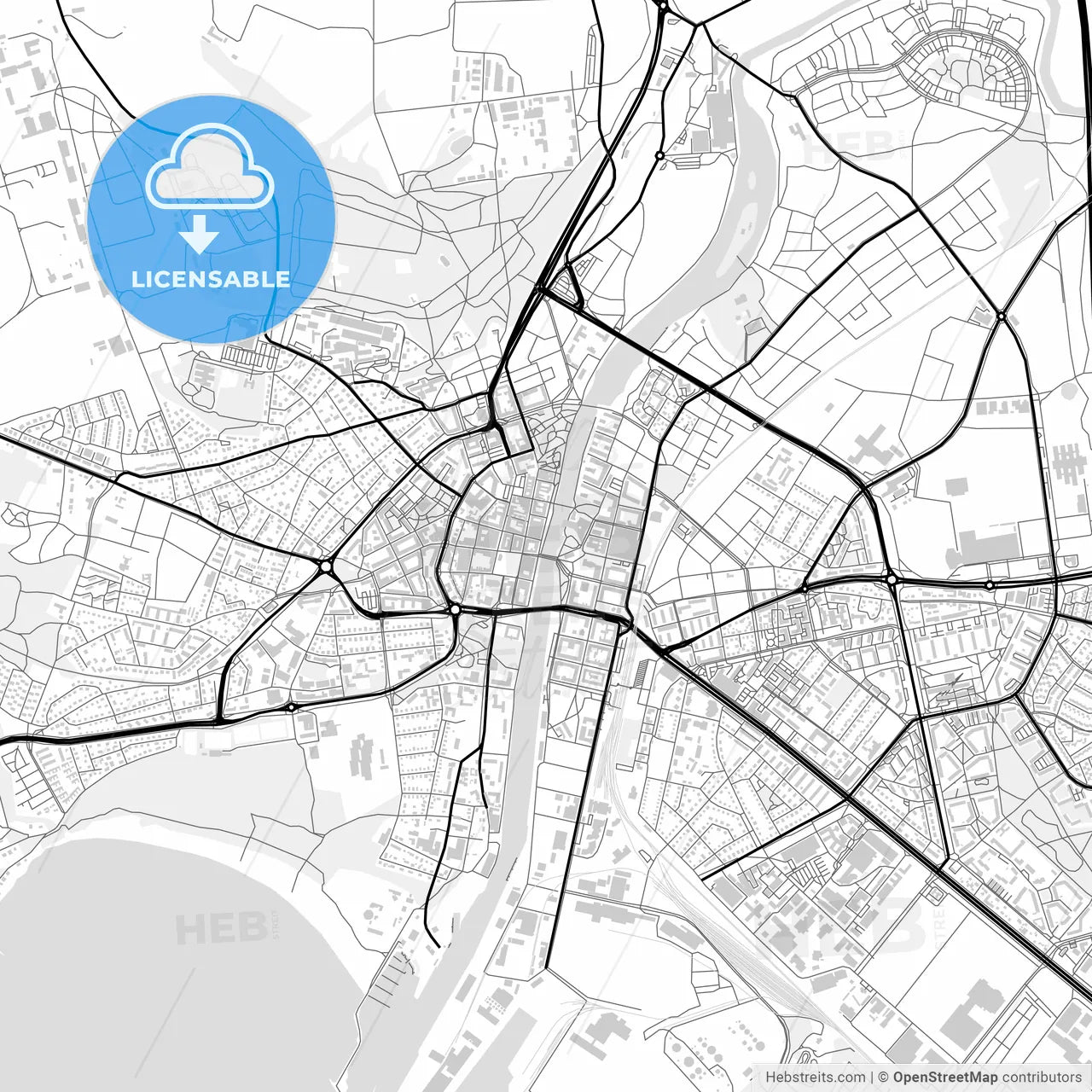 Downtown map of Halmstad, Sweden