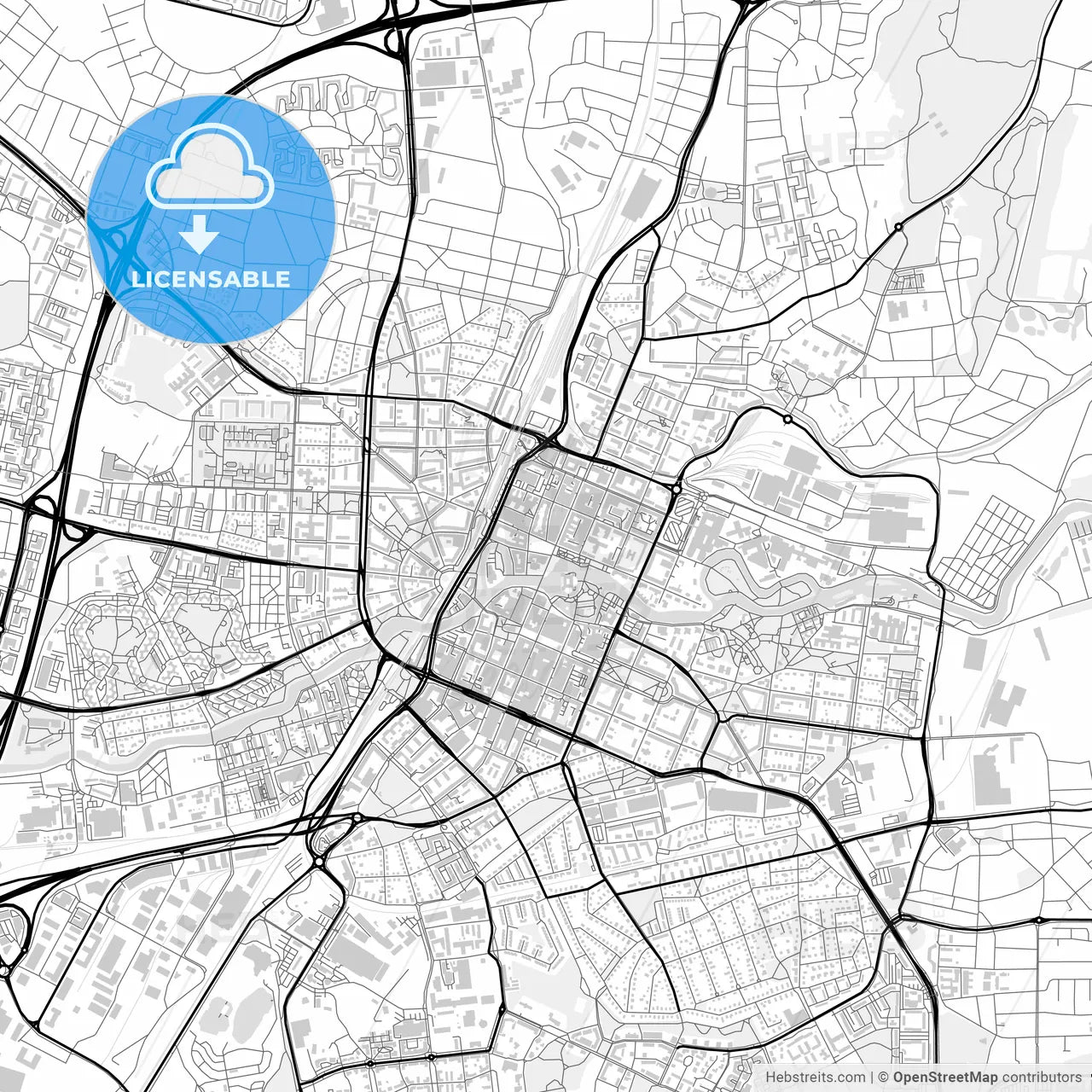 Downtown map of Örebro, Sweden