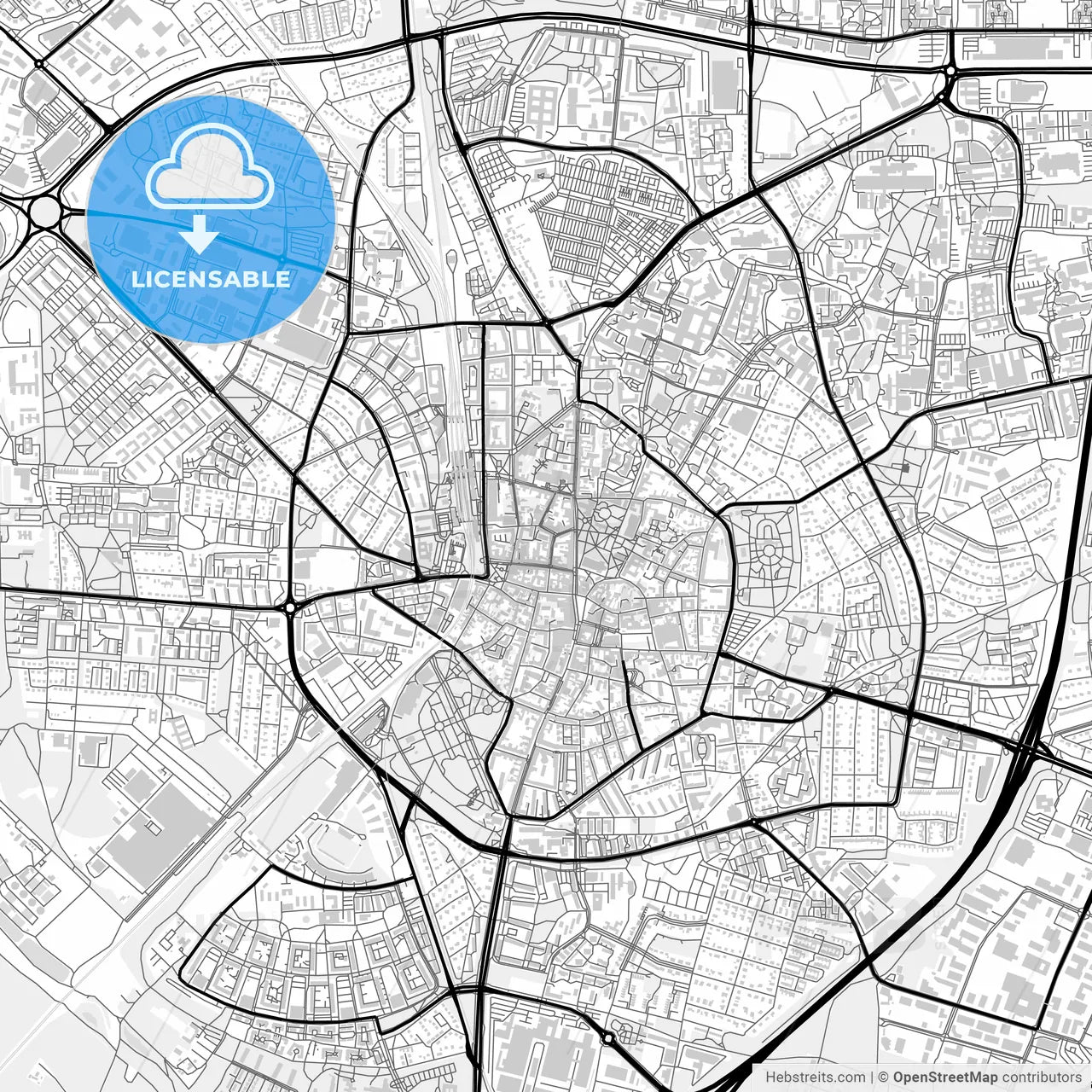 Downtown map of Lund, Sweden