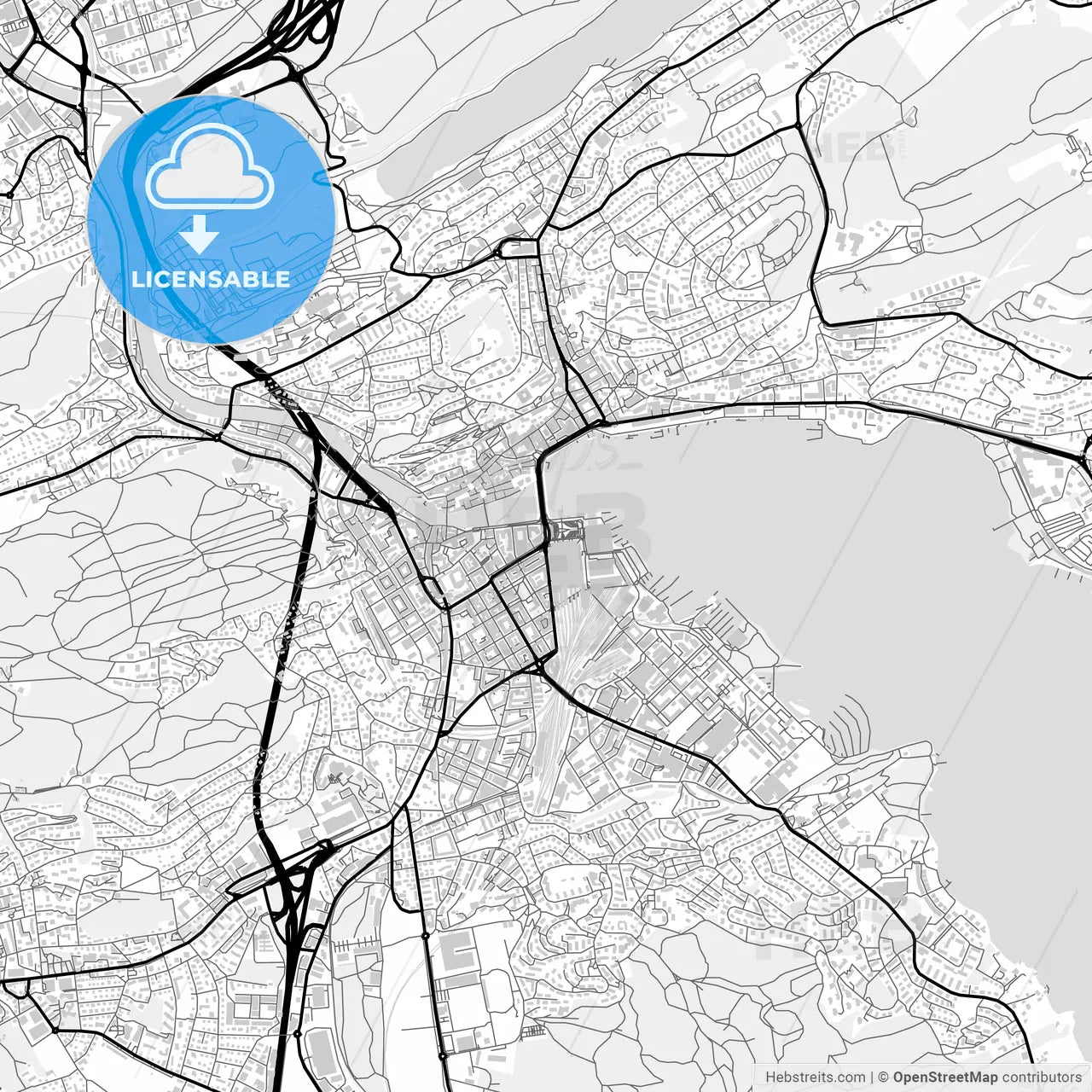 Downtown map of Lucerne, Switzerland