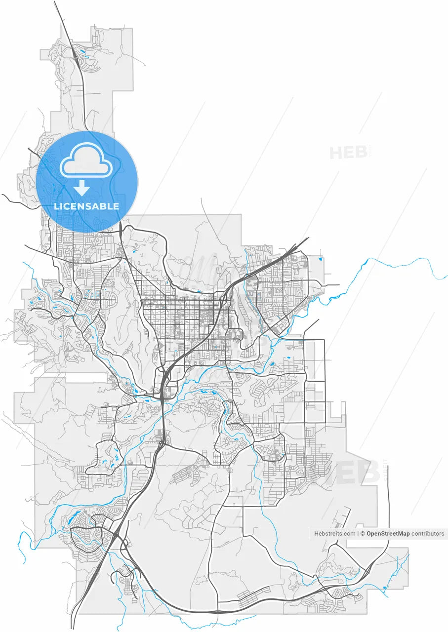 St. George, Utah, United States, high resolution vector map - Instant download PDF and JPG
