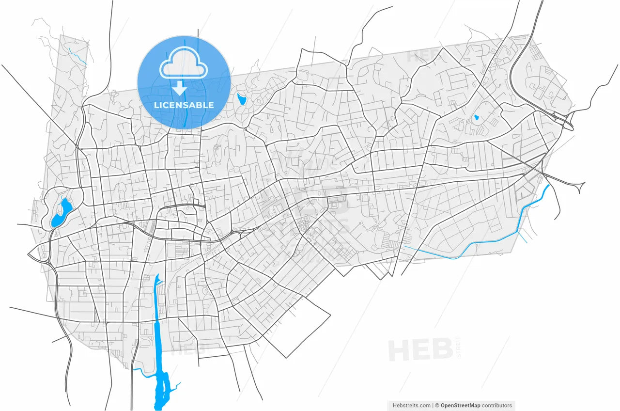 Malden, Massachusetts, United States, high resolution vector map - Instant download PDF and JPG