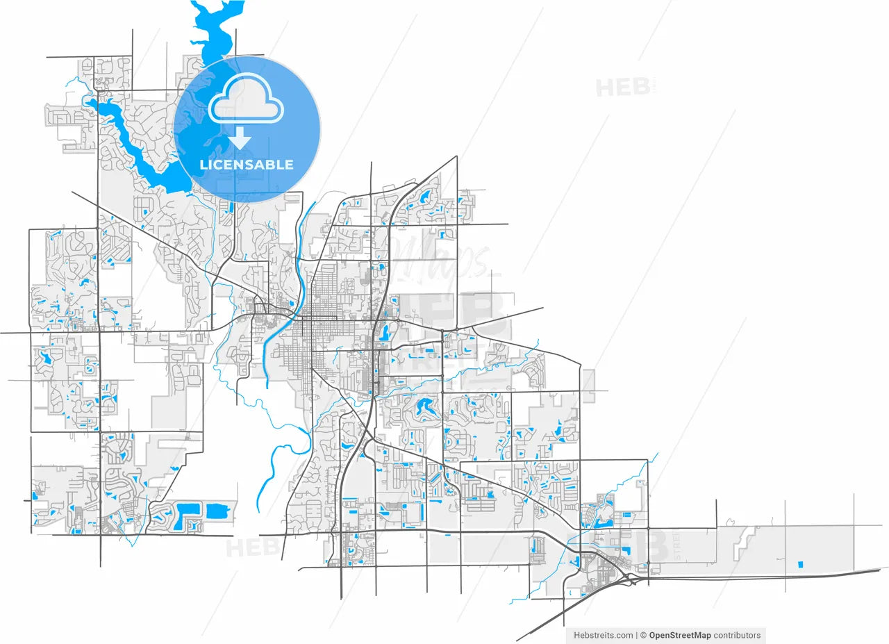Noblesville, Indiana, United States, high resolution vector map - Instant download PDF and JPG
