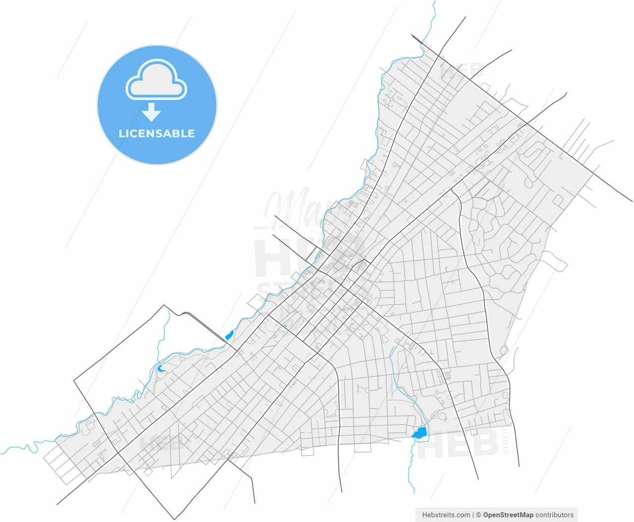 Plainfield, New Jersey, United States, high resolution vector map - Instant download PDF and JPG