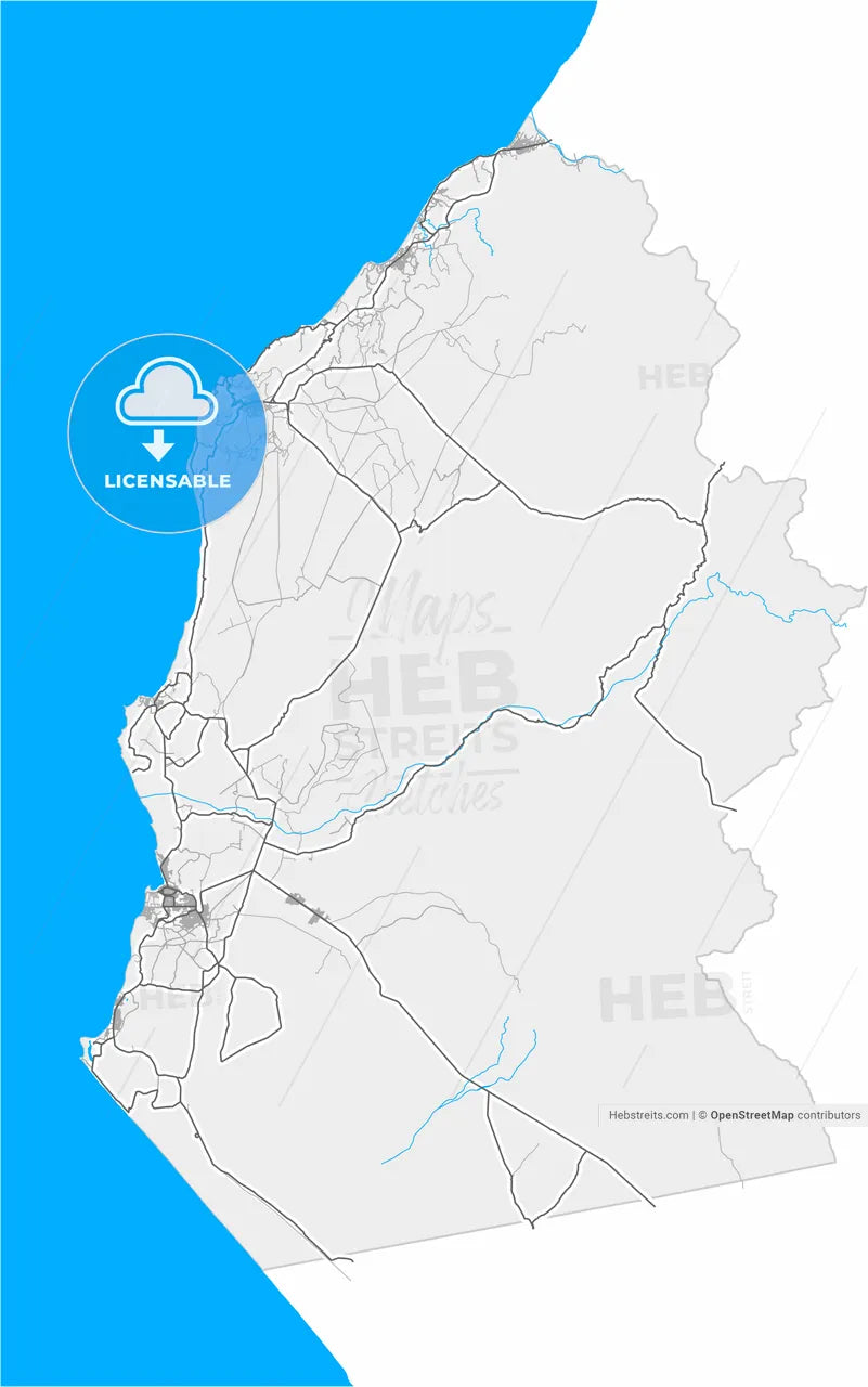 Talara, Peru, high resolution vector map - Instant download PDF and JPG