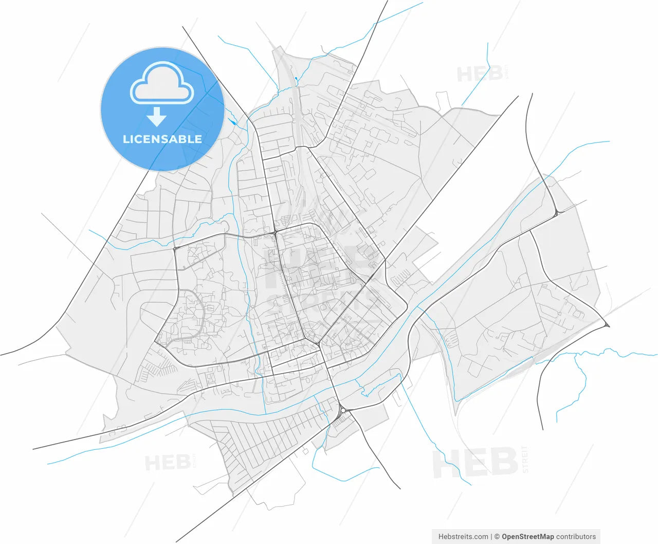 Jonava, Kaunas County, Lithuania, high resolution vector map - Instant download PDF and JPG