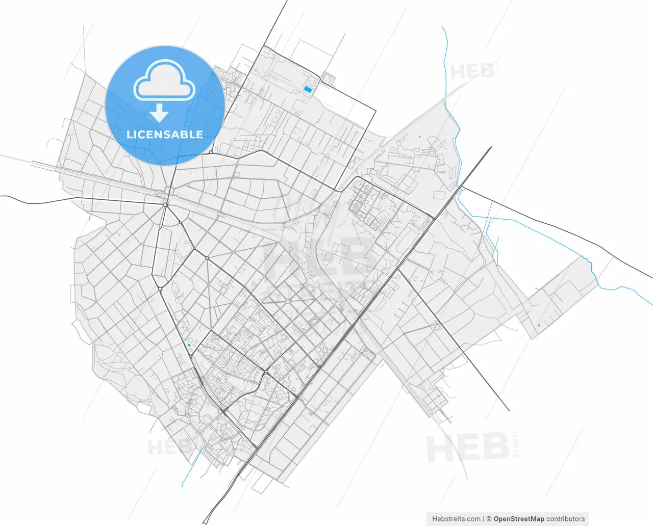 Legionowo, Masovian, Poland, high resolution vector map - Instant download PDF and JPG