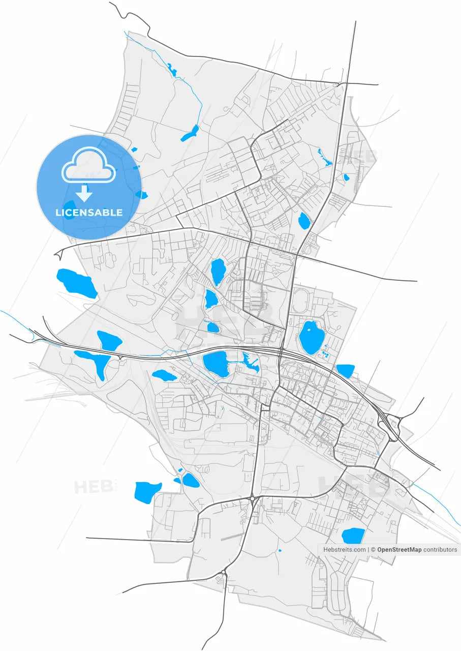 Świętochłowice, Silesian, Poland, high resolution vector map - Instant download PDF and JPG