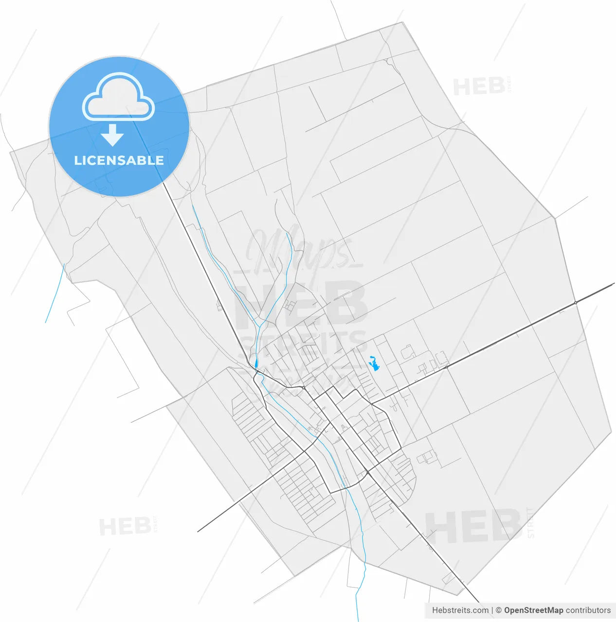 Inđija, Srem, Serbia, high resolution vector map - Instant download PDF and JPG